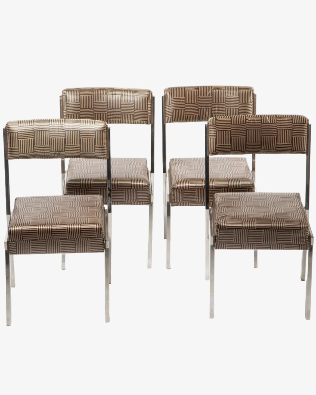 Four 70s steel chairs reinterpreted triplef
