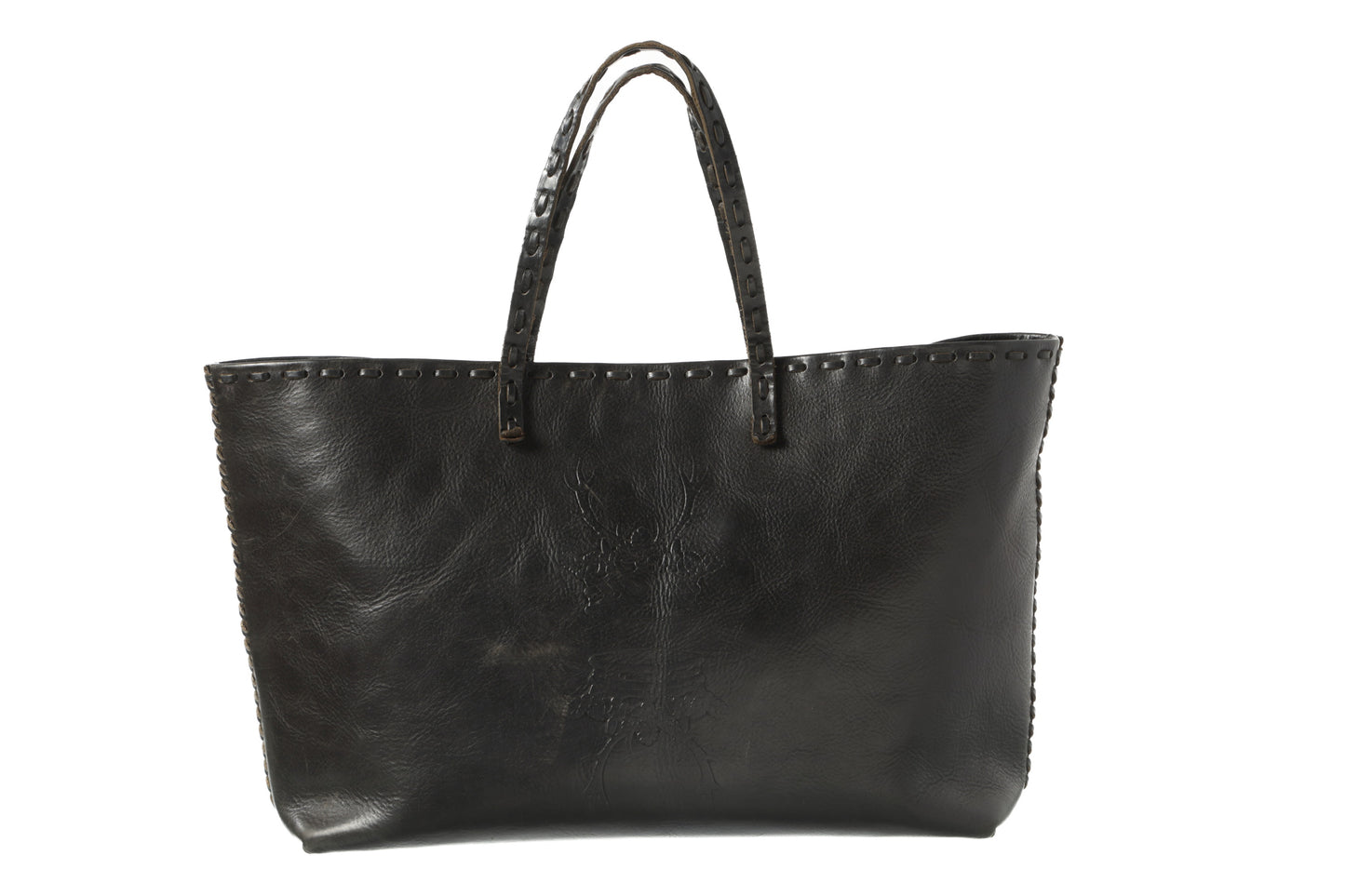 Fendi rollbag bag with leather loop in the bag and on the handle, 90s deer relief