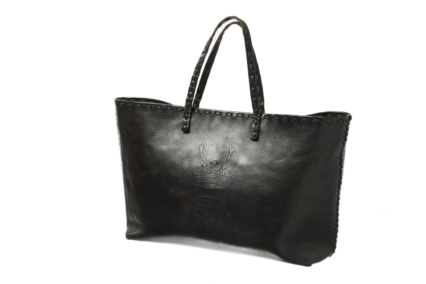 Fendi rollbag bag with leather loop in the bag and on the handle, 90s deer relief