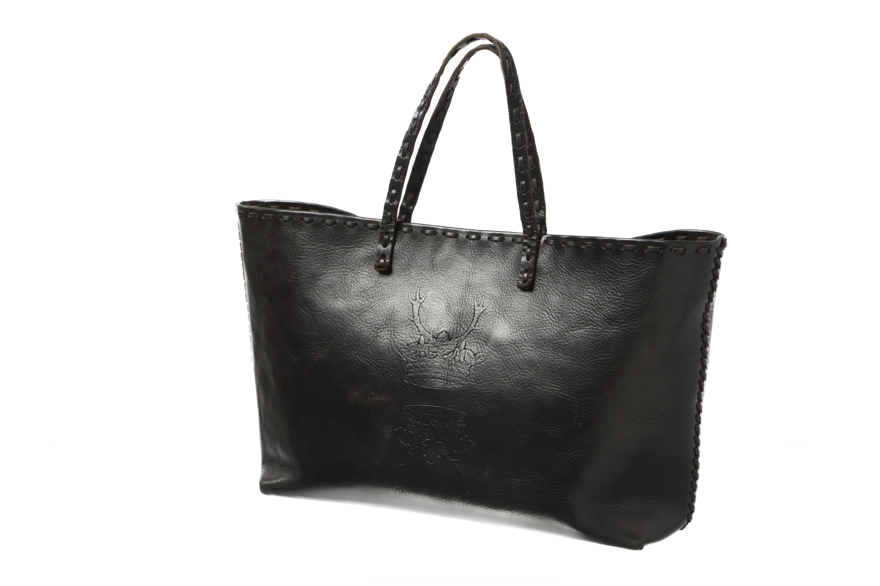 Fendi rollbag bag with leather loop in the bag and on the handle, 90s deer relief
