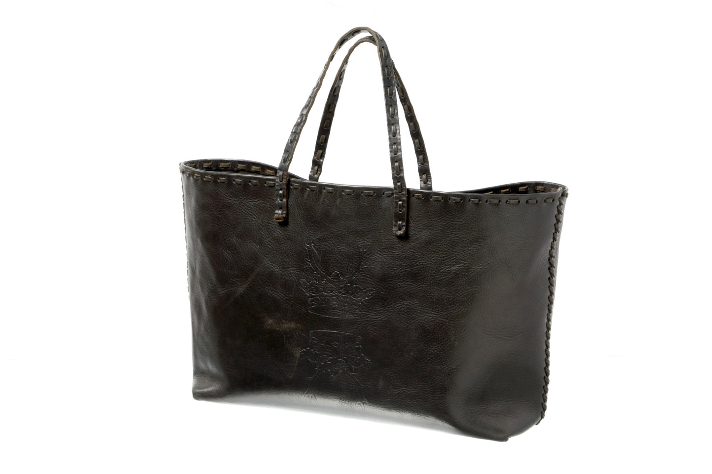Fendi rollbag bag with leather loop in the bag and on the handle, 90s deer relief