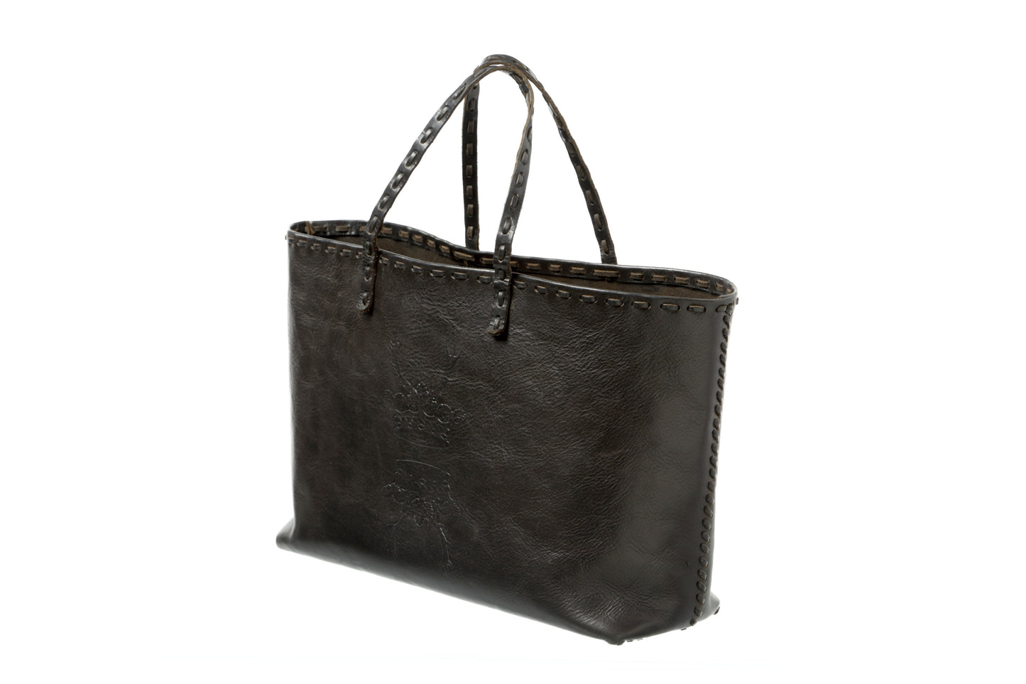 Fendi rollbag bag with leather loop in the bag and on the handle, 90s deer relief