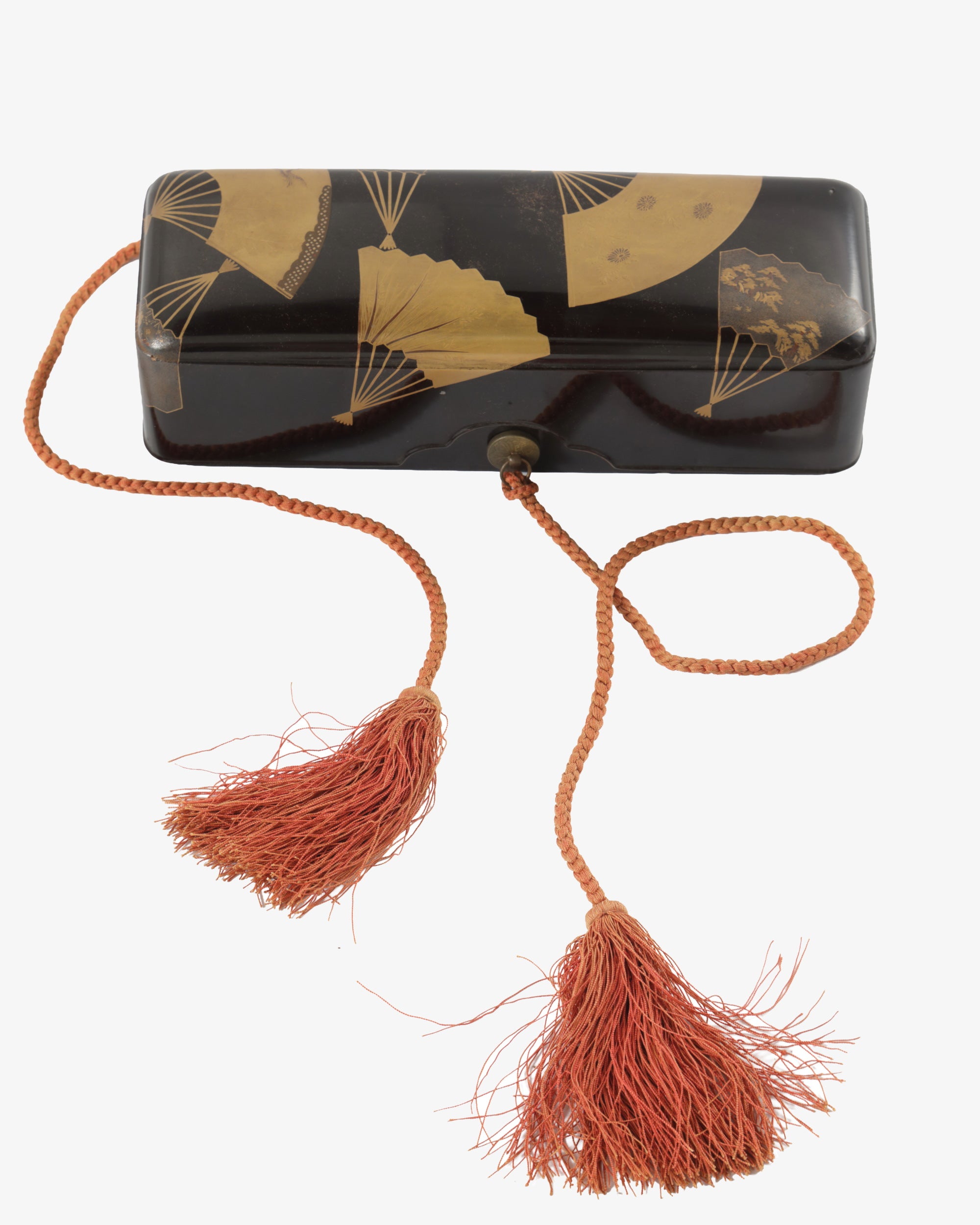 Lacquered Fubako box with fan decoration