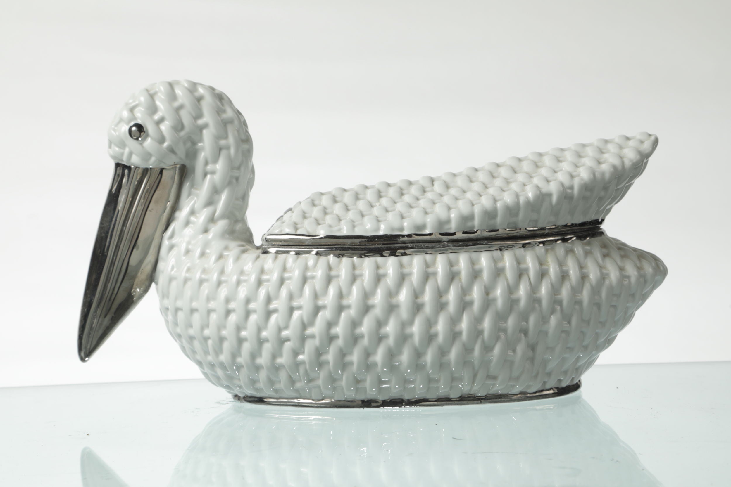 1970s ceramic pelican box