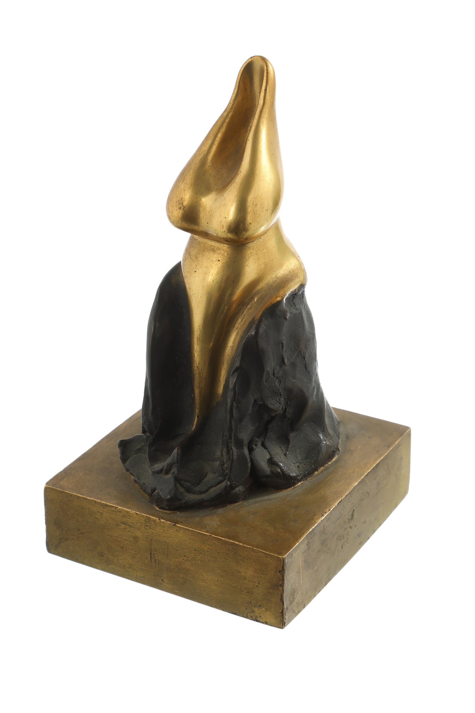 Anthropomorphic sculpture in gilt bronze