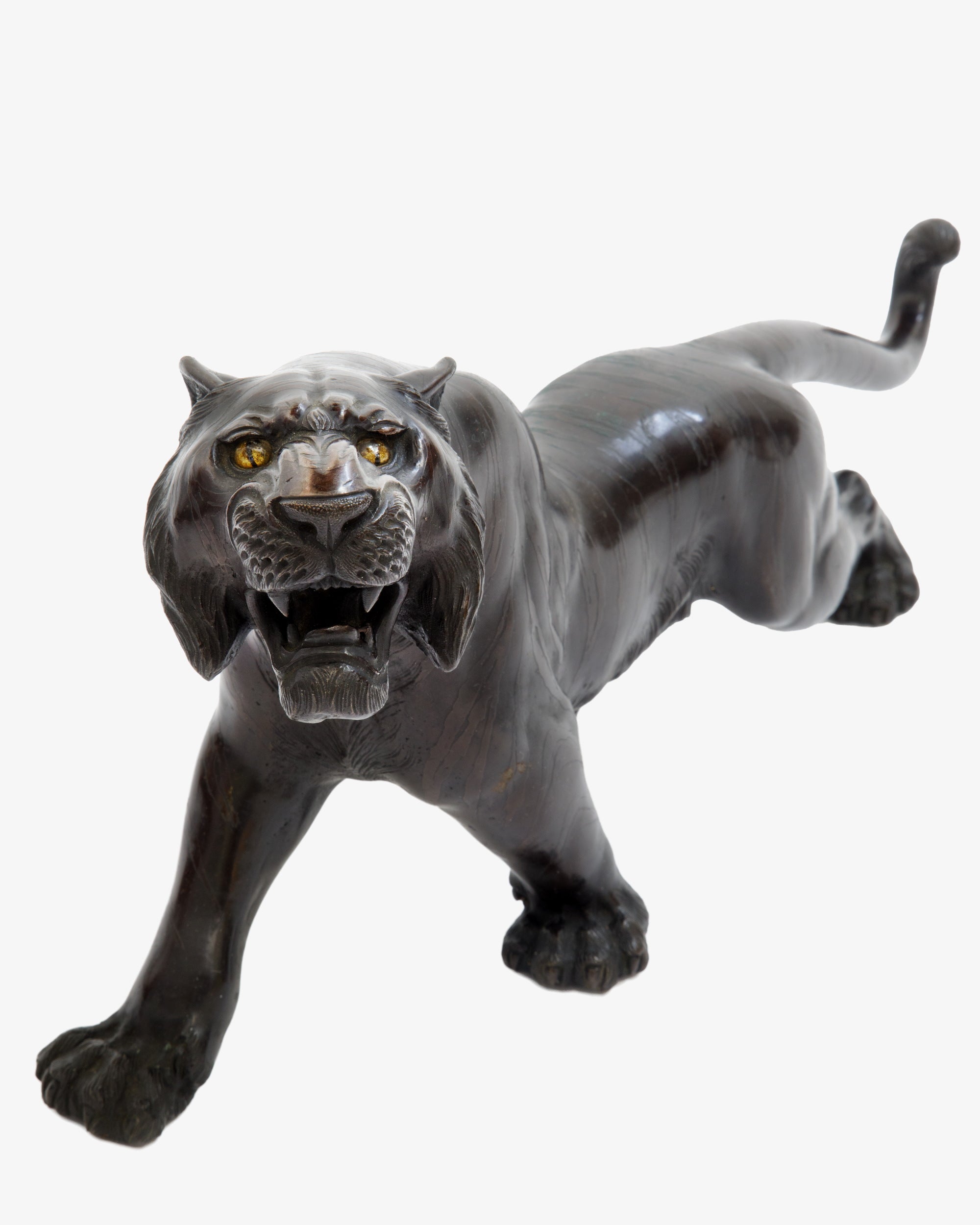 Scultura Tigre in bronzo firmata Jozan