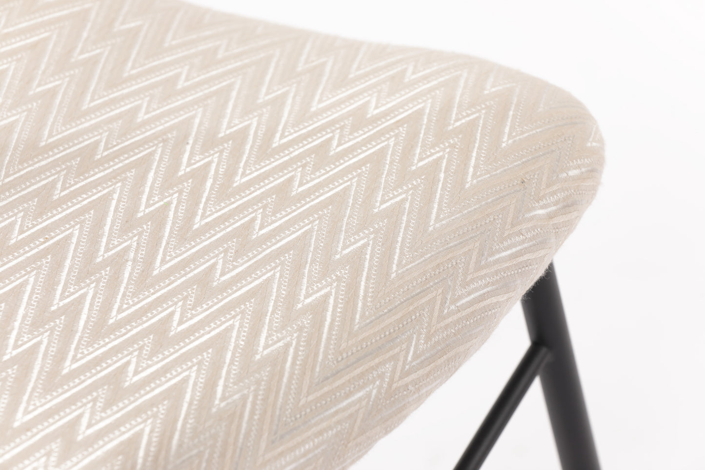 Six ivory herringbone fabric chairs reinterpreted by triplef