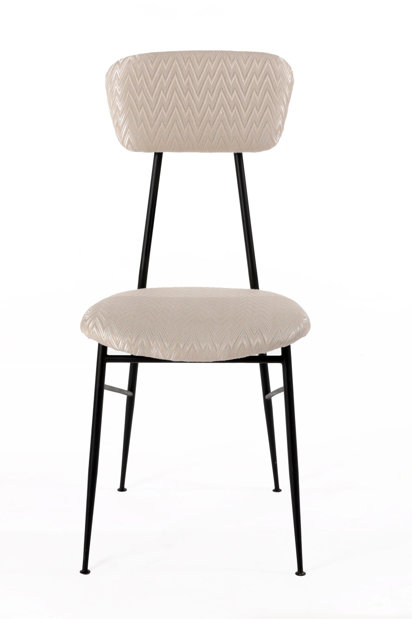Six ivory herringbone fabric chairs reinterpreted by triplef