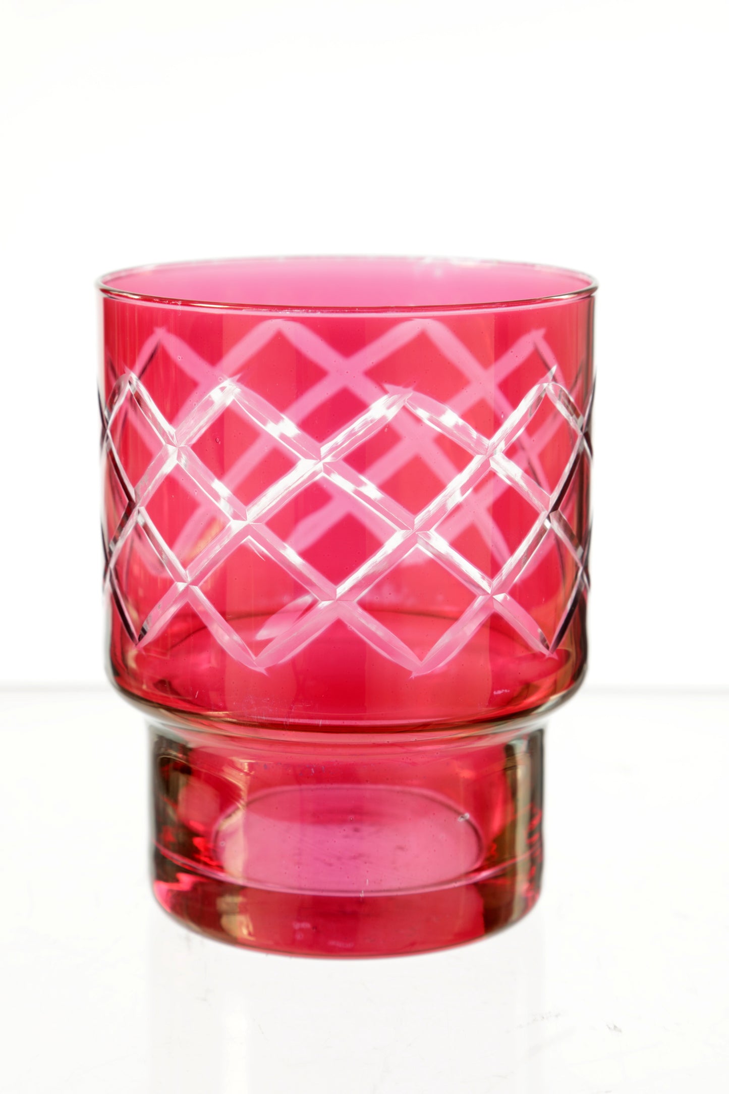 Servizio bicchieri Cristallo molato rosa anni 70