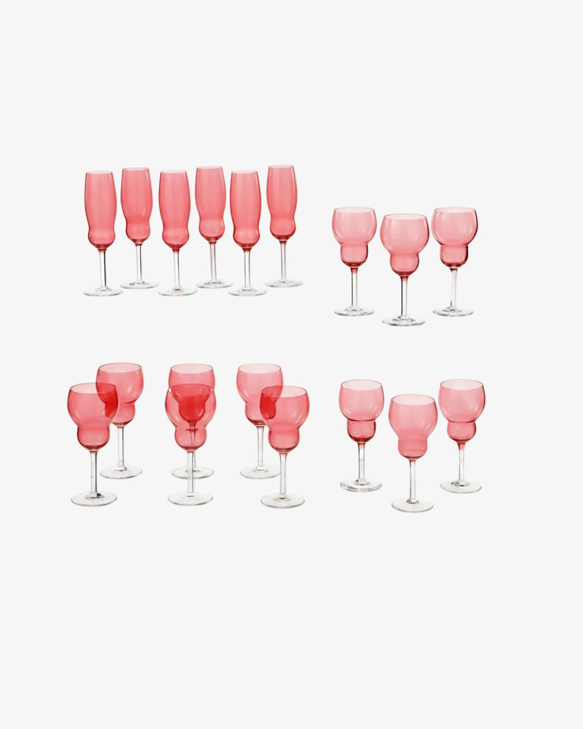 Villeroy & Boch pink glass set