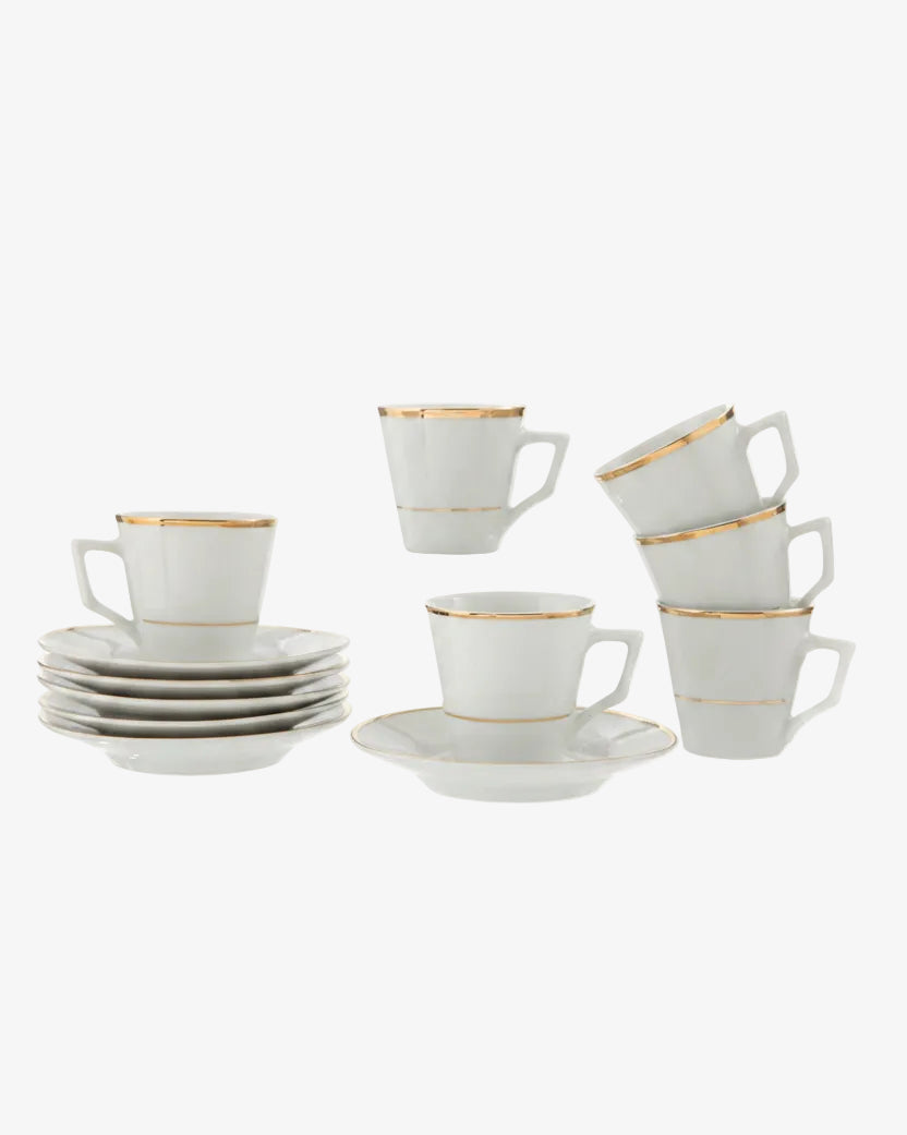 Gold thread coffee service made in Laveno