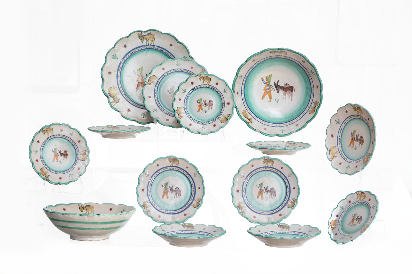 Servizio piatti ceramica di Vietri anni 50 Vincenzo Pinto