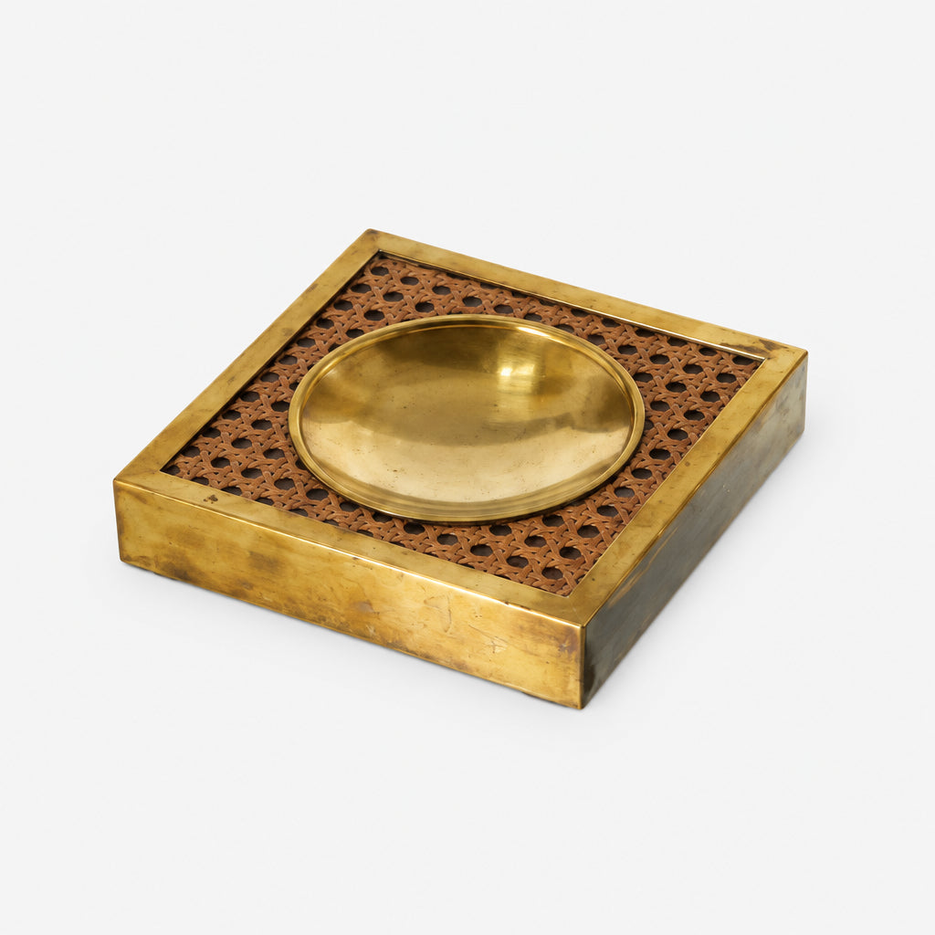 70s brass and Vienna straw smoke set