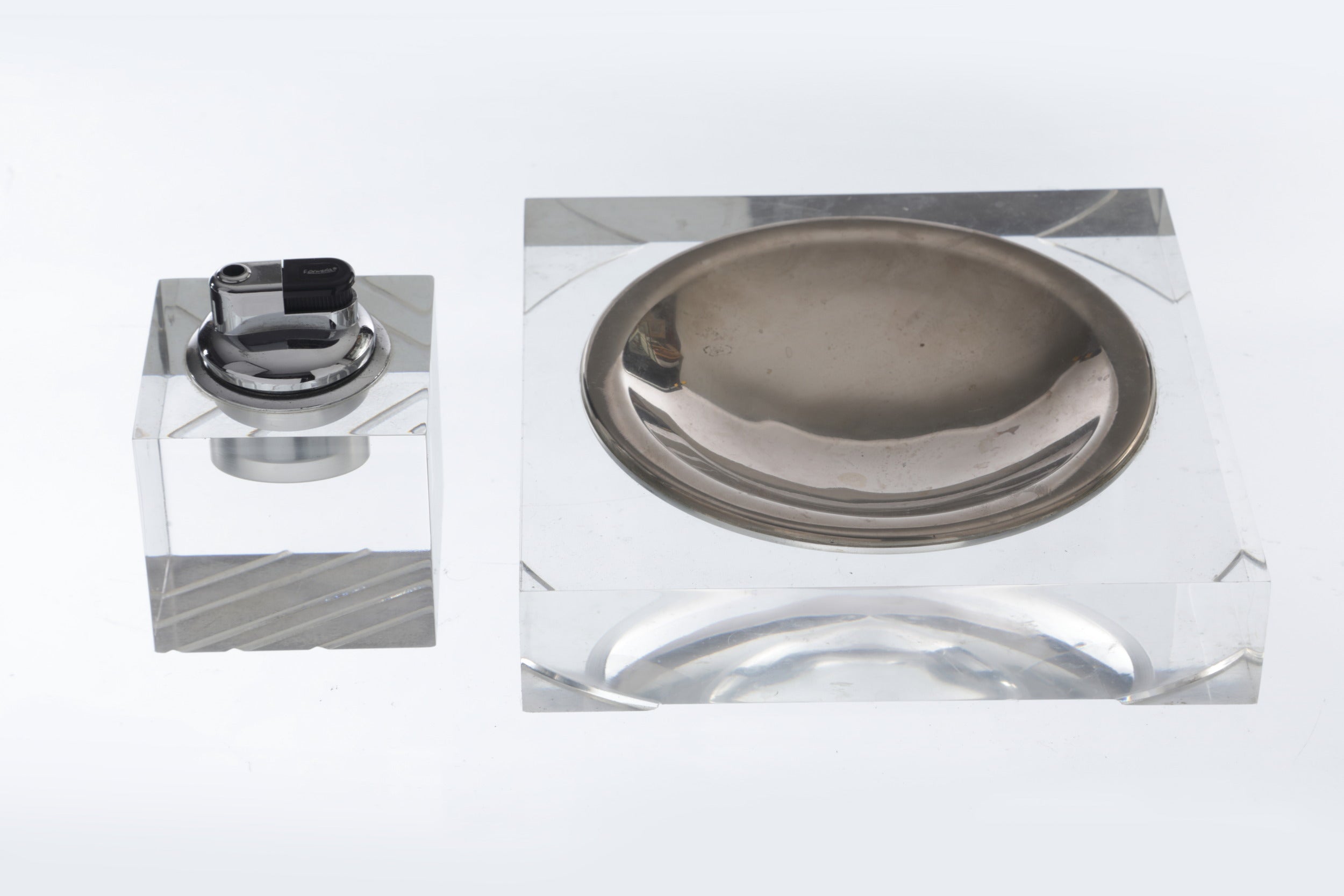 70s plexiglass smoking set
