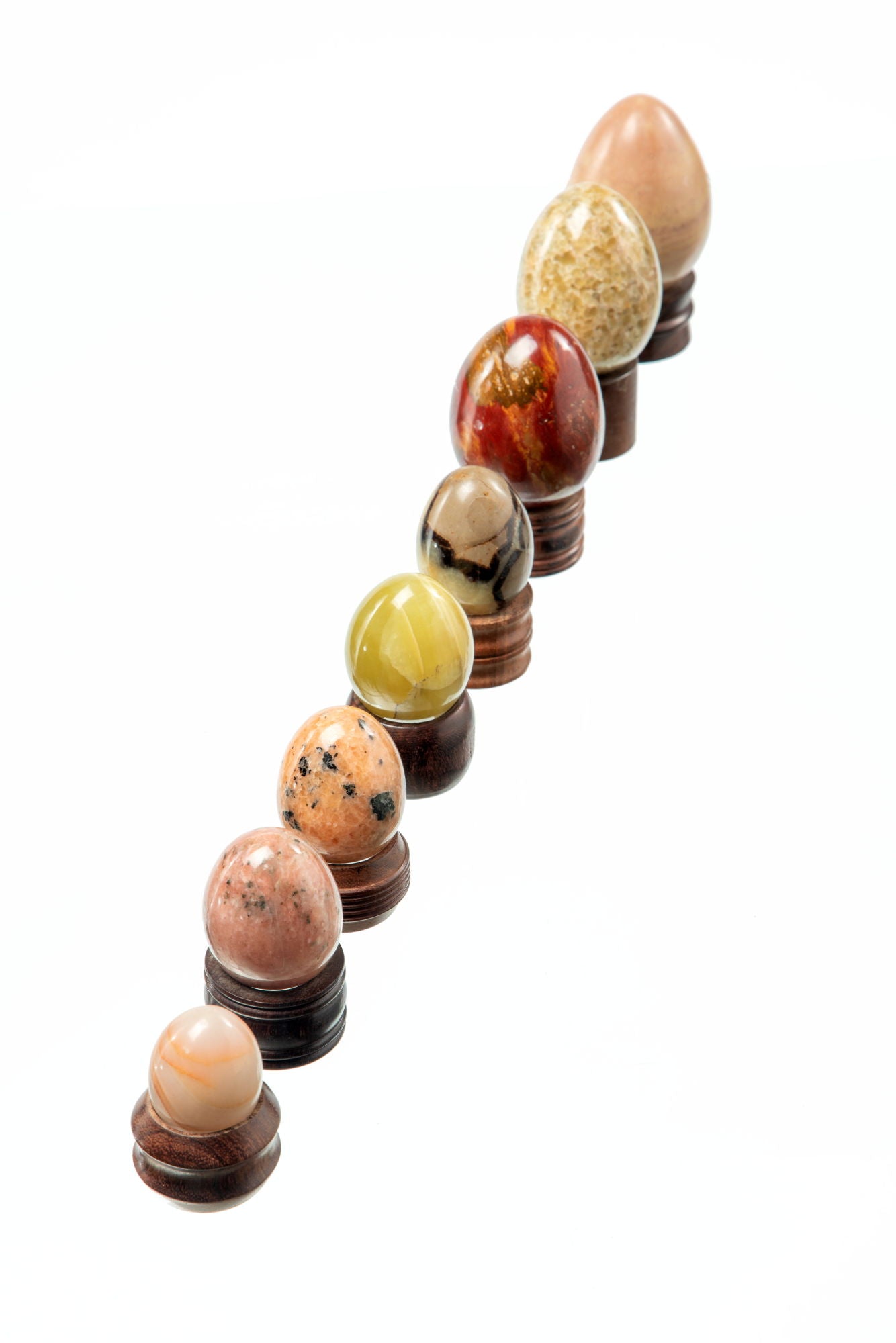 Set of stone egg ornaments