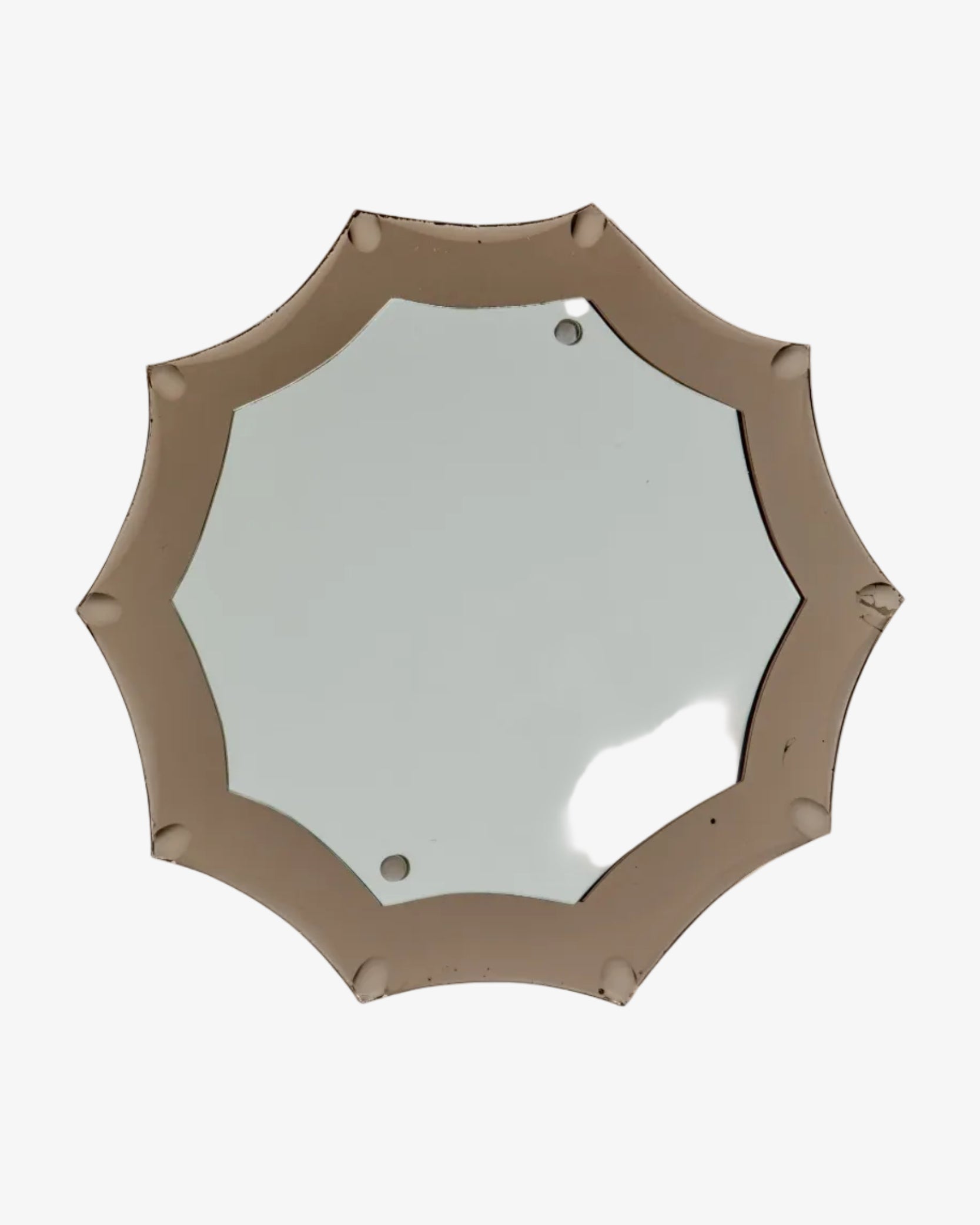 Mirror from the 70s in smoked rayed glass