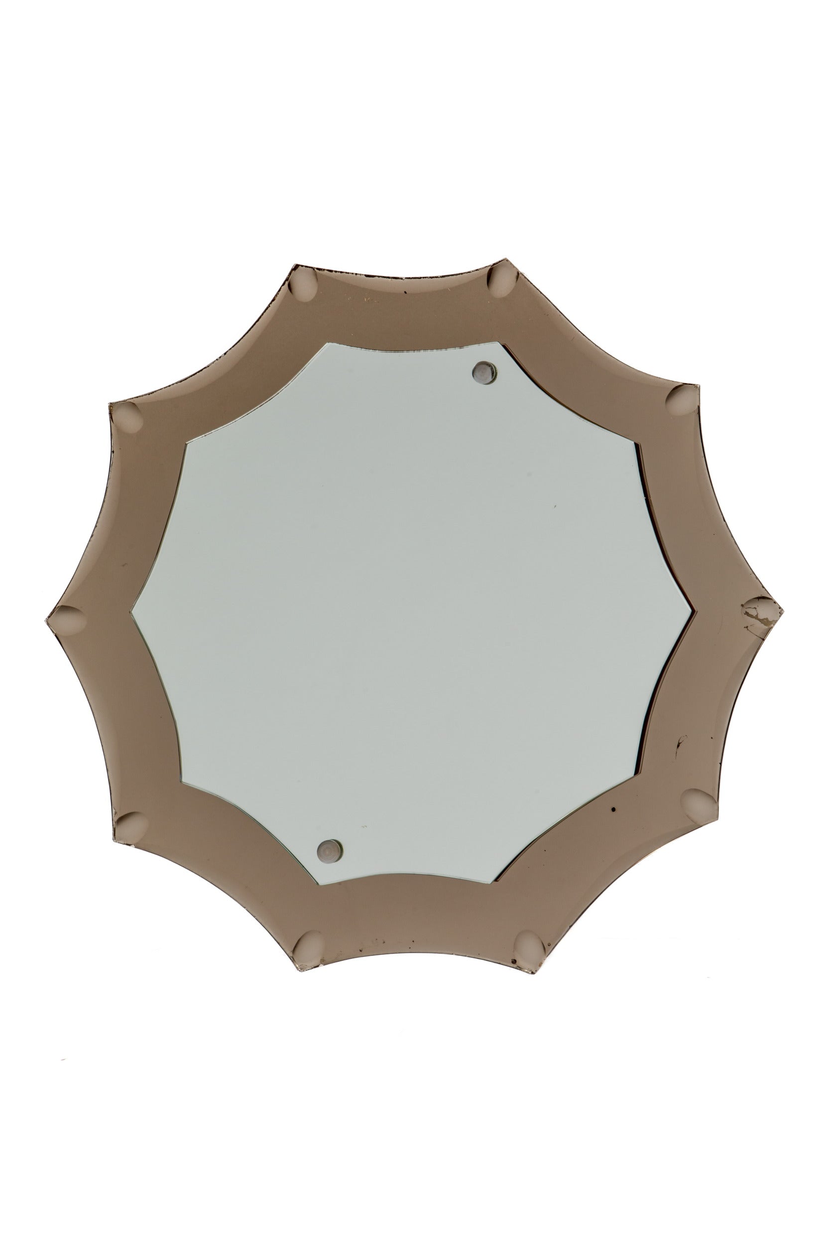 Mirror from the 70s in smoked rayed glass