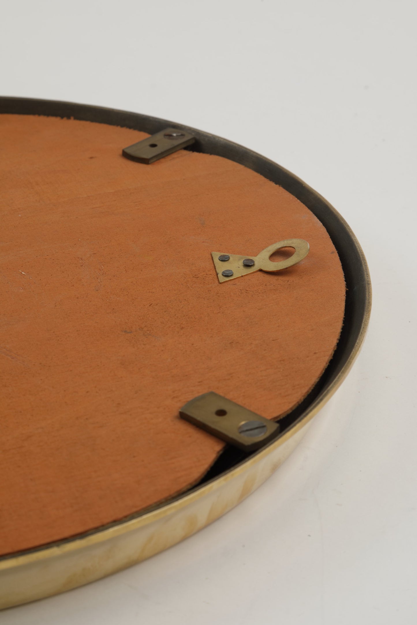 Specchiera molata tonda anni 70 ottone