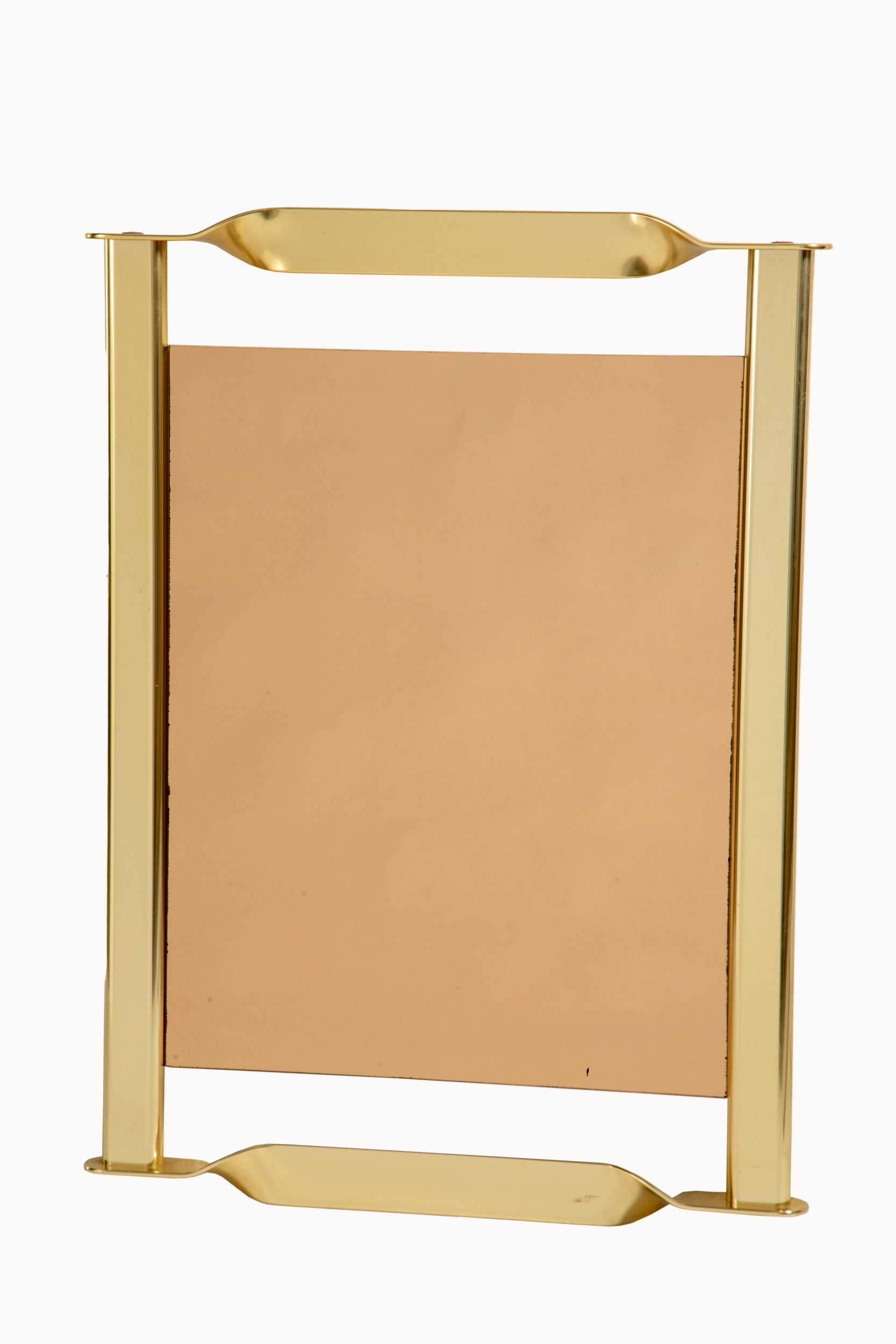 1970s brass mirror attributed to Luciano Frigerio