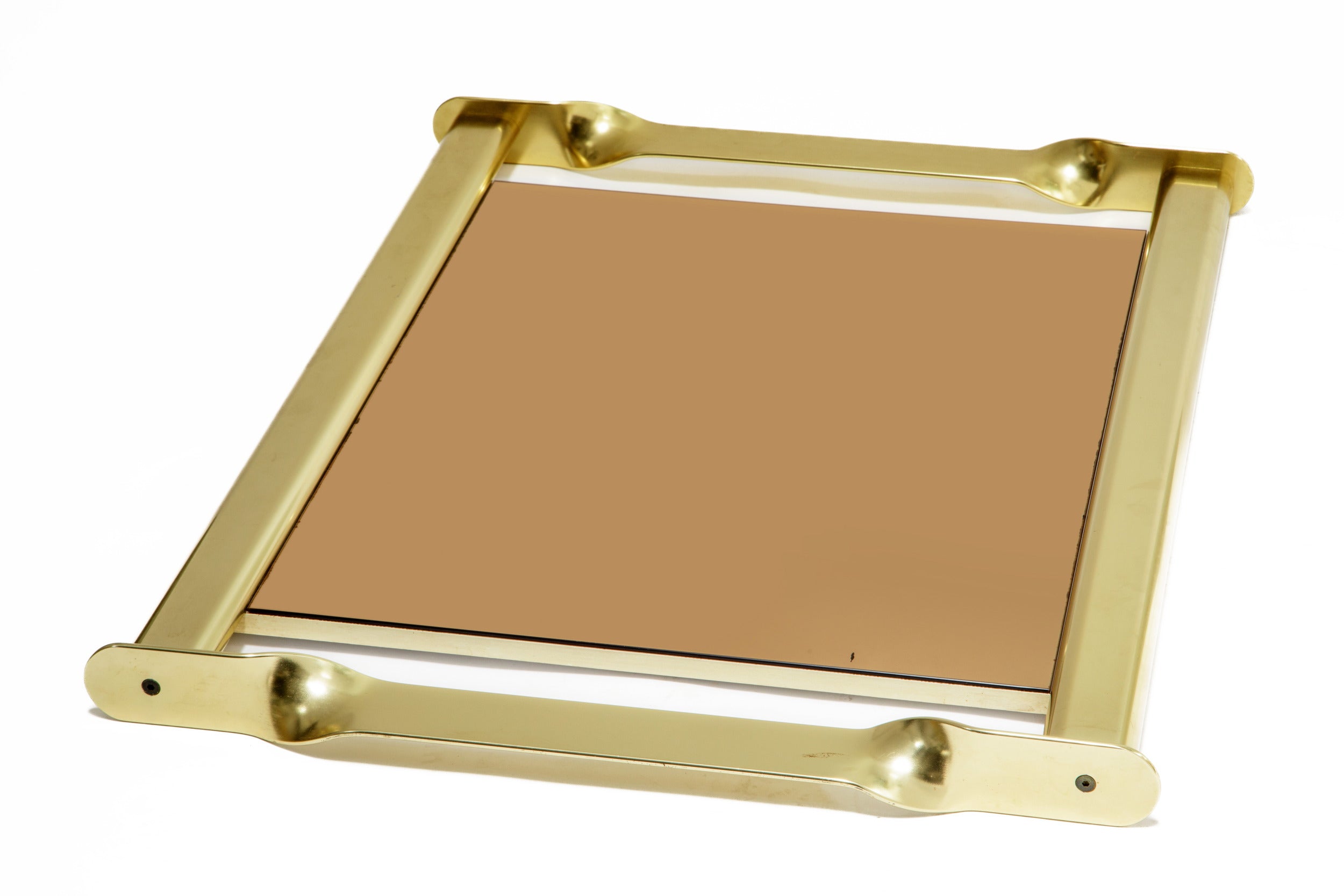 1970s brass mirror attributed to Luciano Frigerio