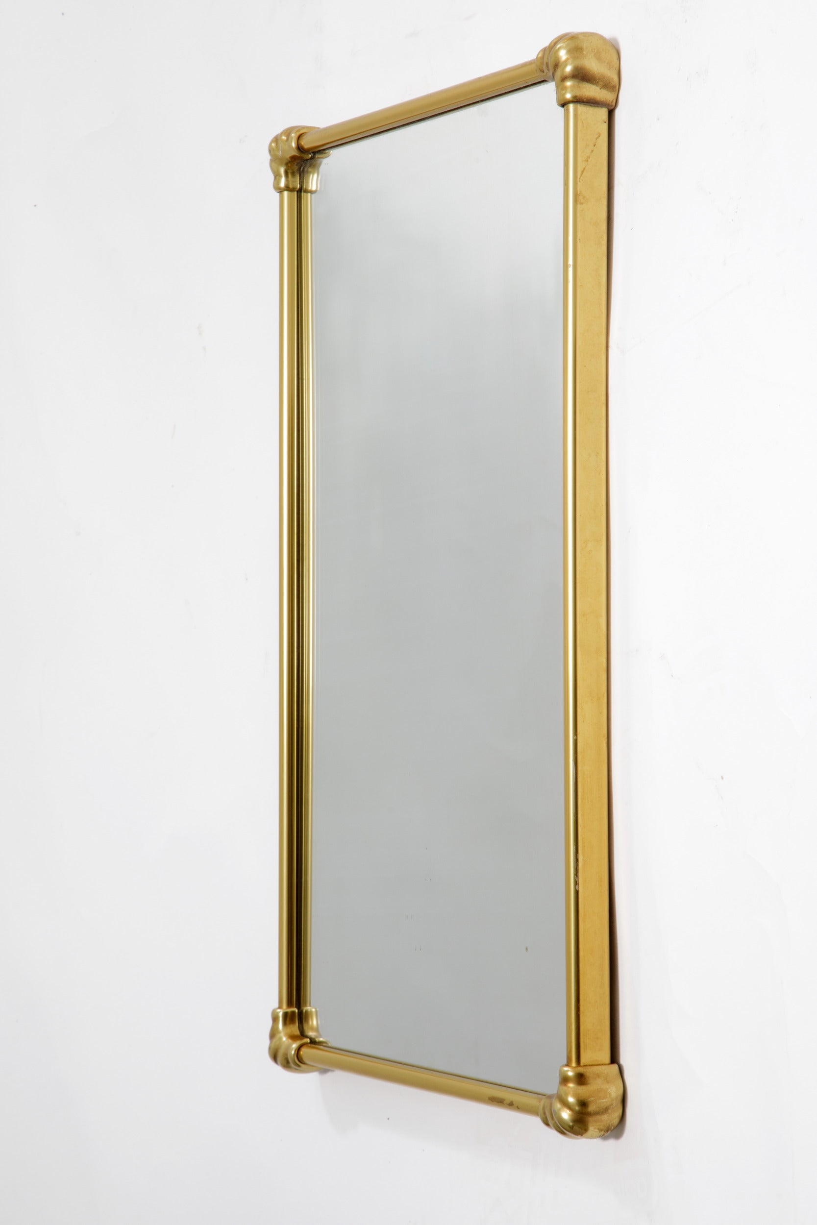 Patinated brass mirror 1950s
