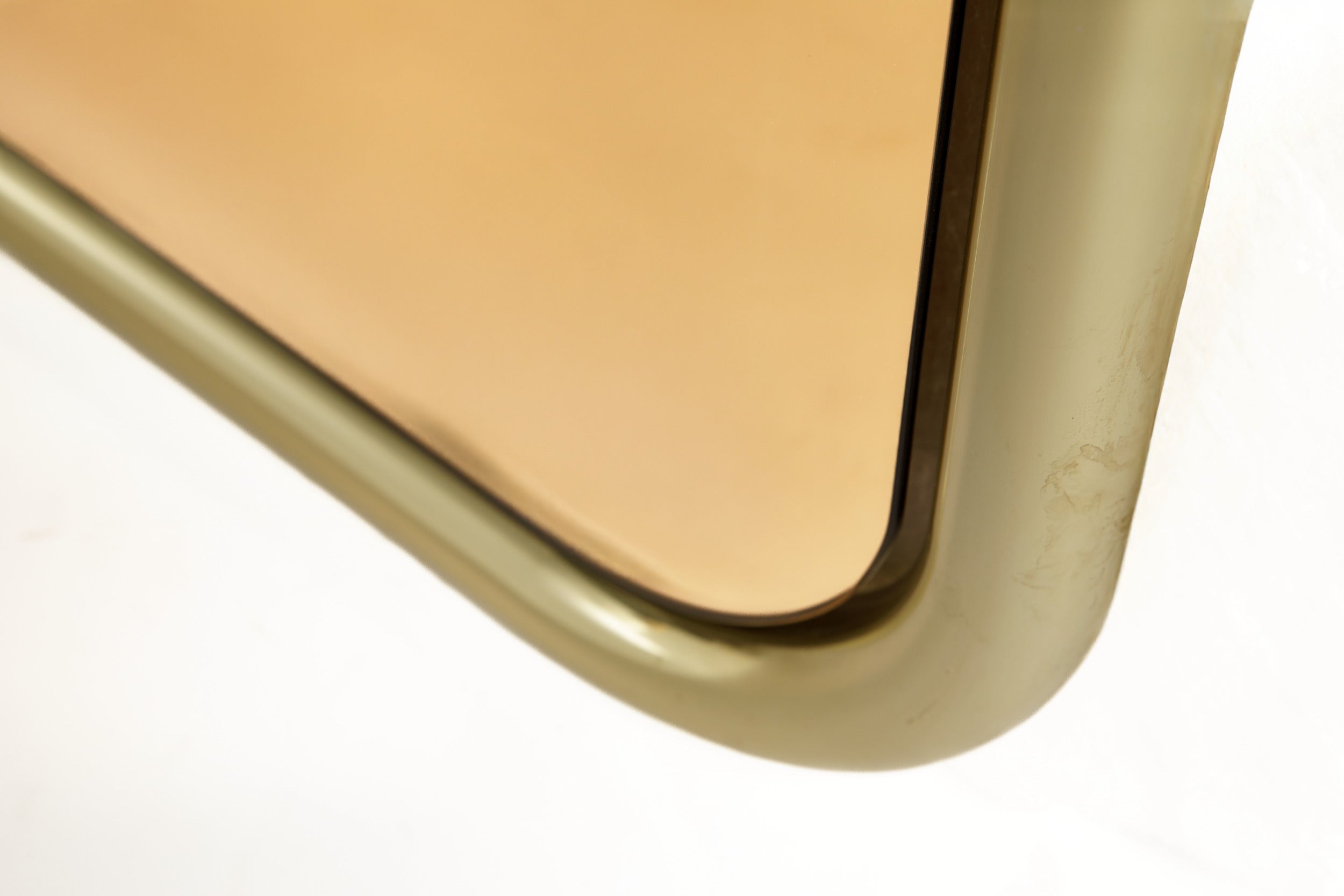 1970s bronzed tubular brass mirror