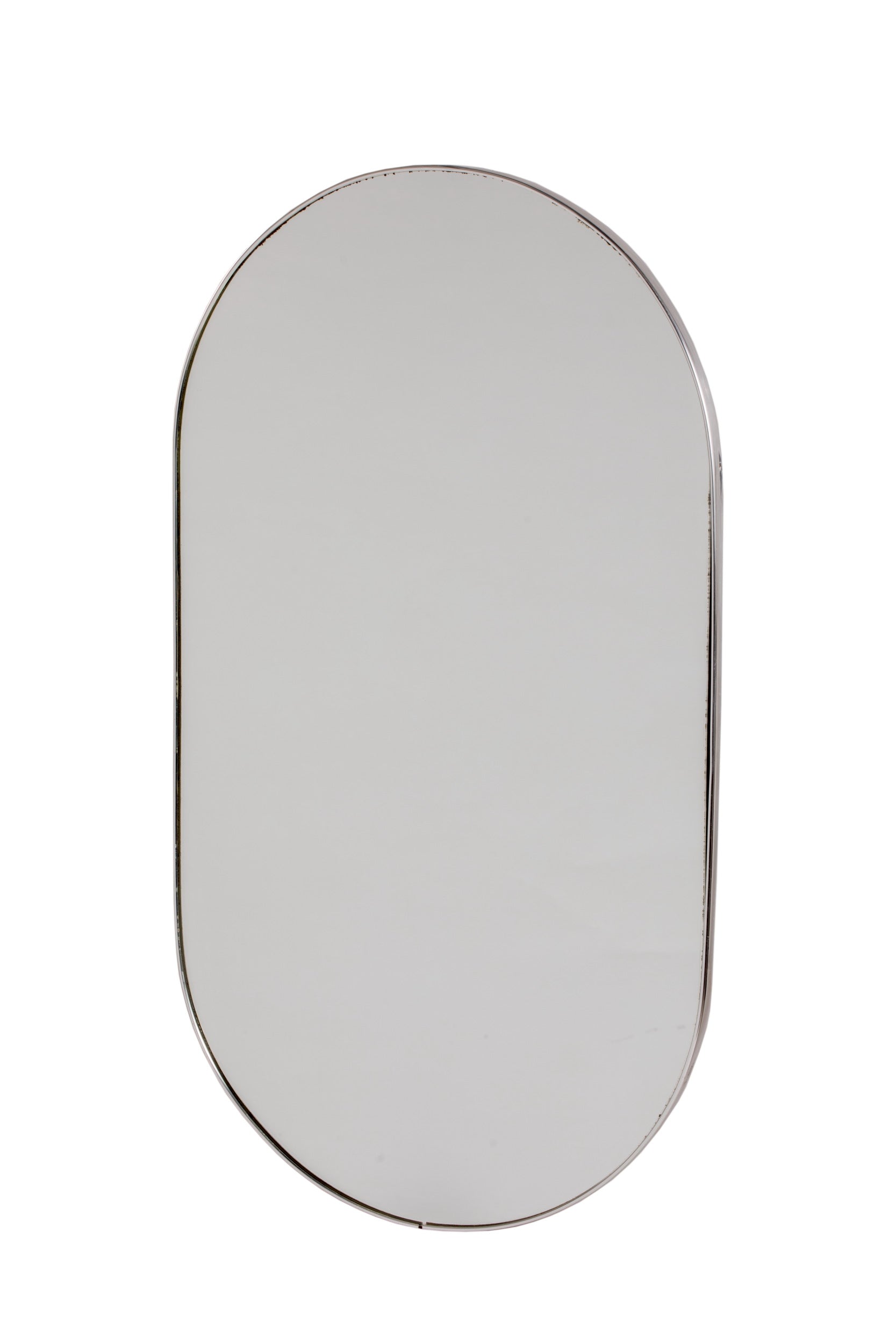 Oval mirror with chrome frame from the 70s