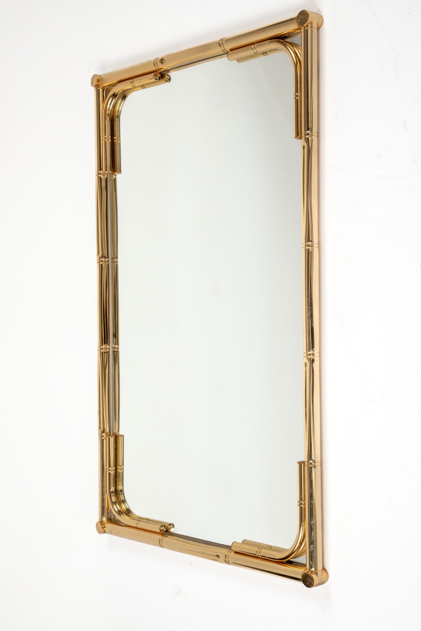 Specchiera ottone bamboo anni 70