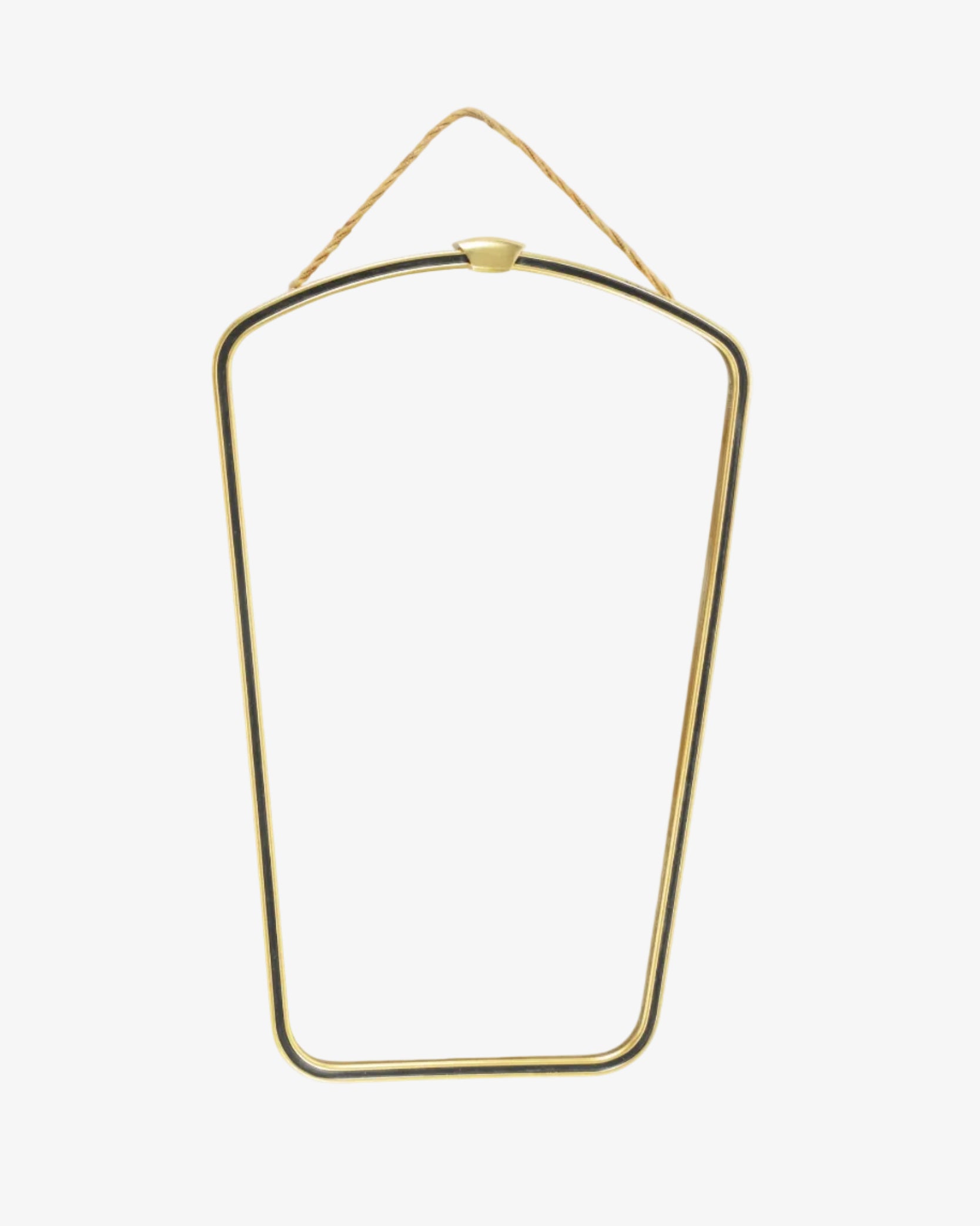 Gold shield mirror with black insert, 1950s