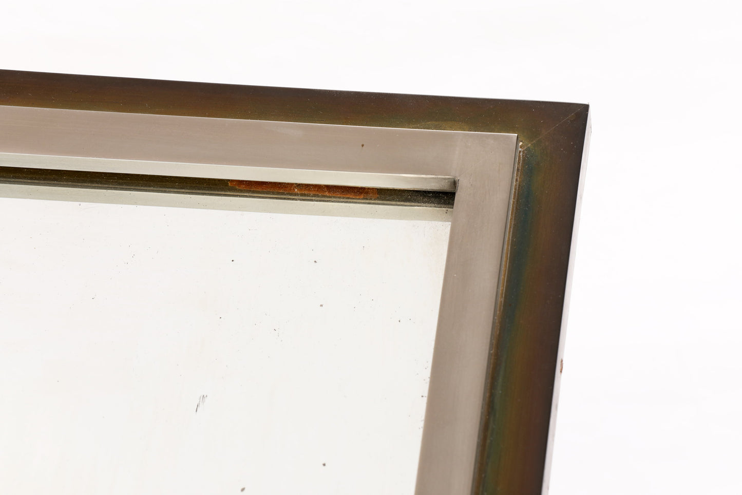 Specchiera anni 70 cornice scanalata  ottone e metallo