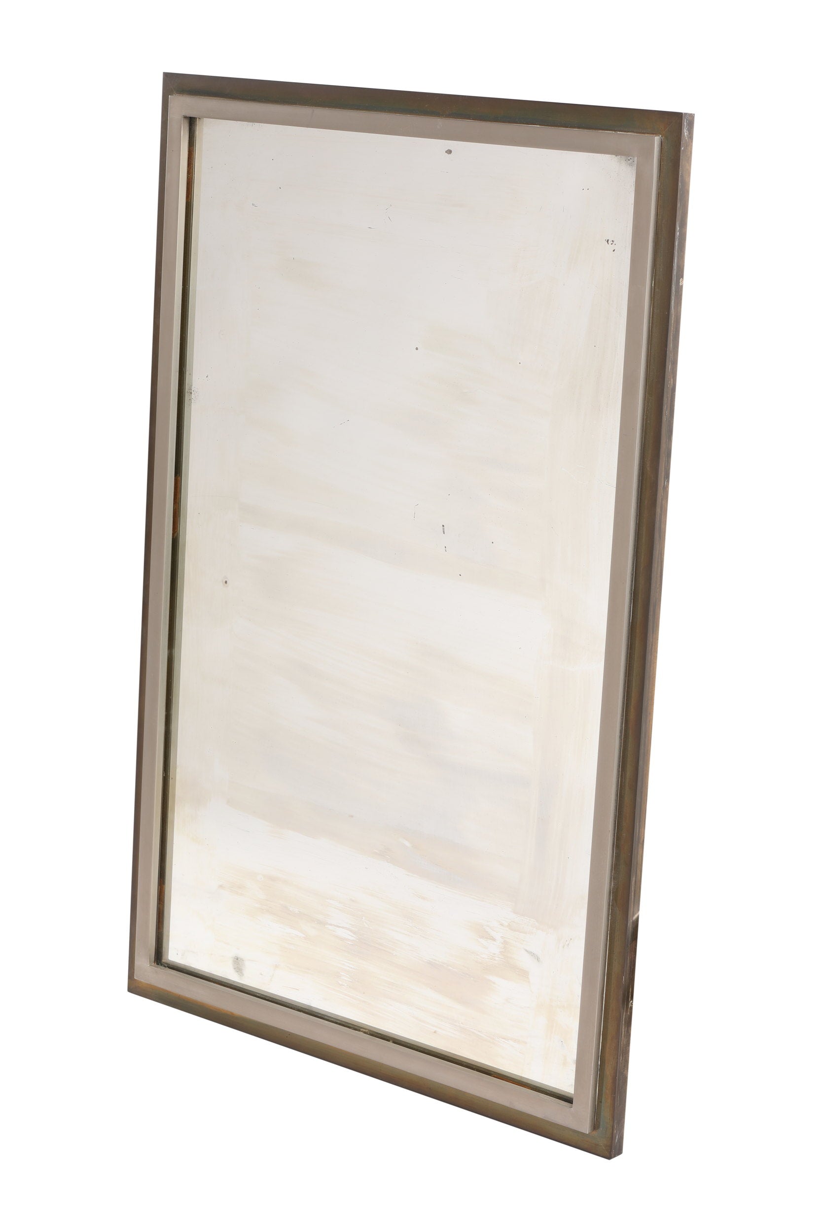 70s mirror fluted frame brass and metal