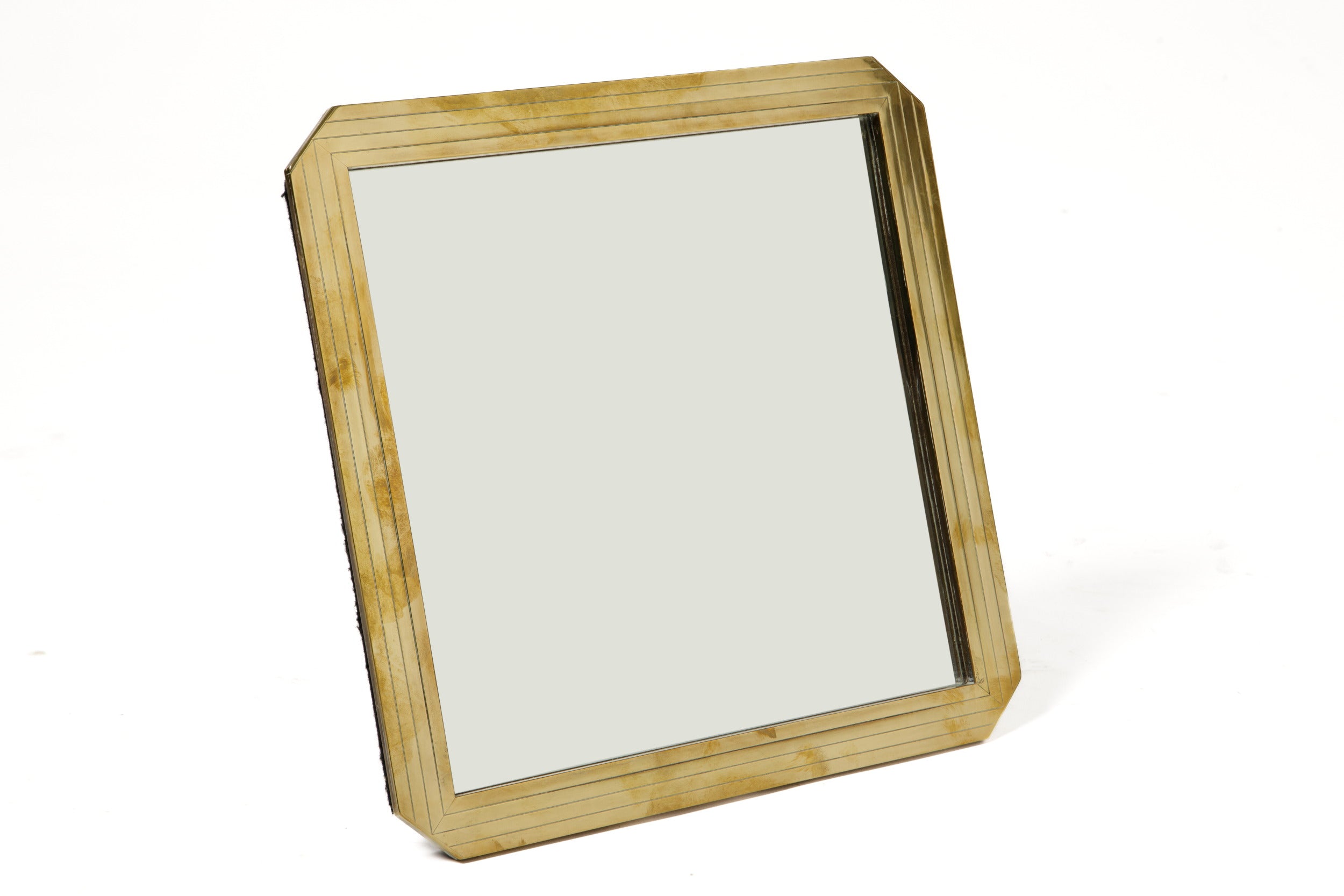 1970s brass table mirror