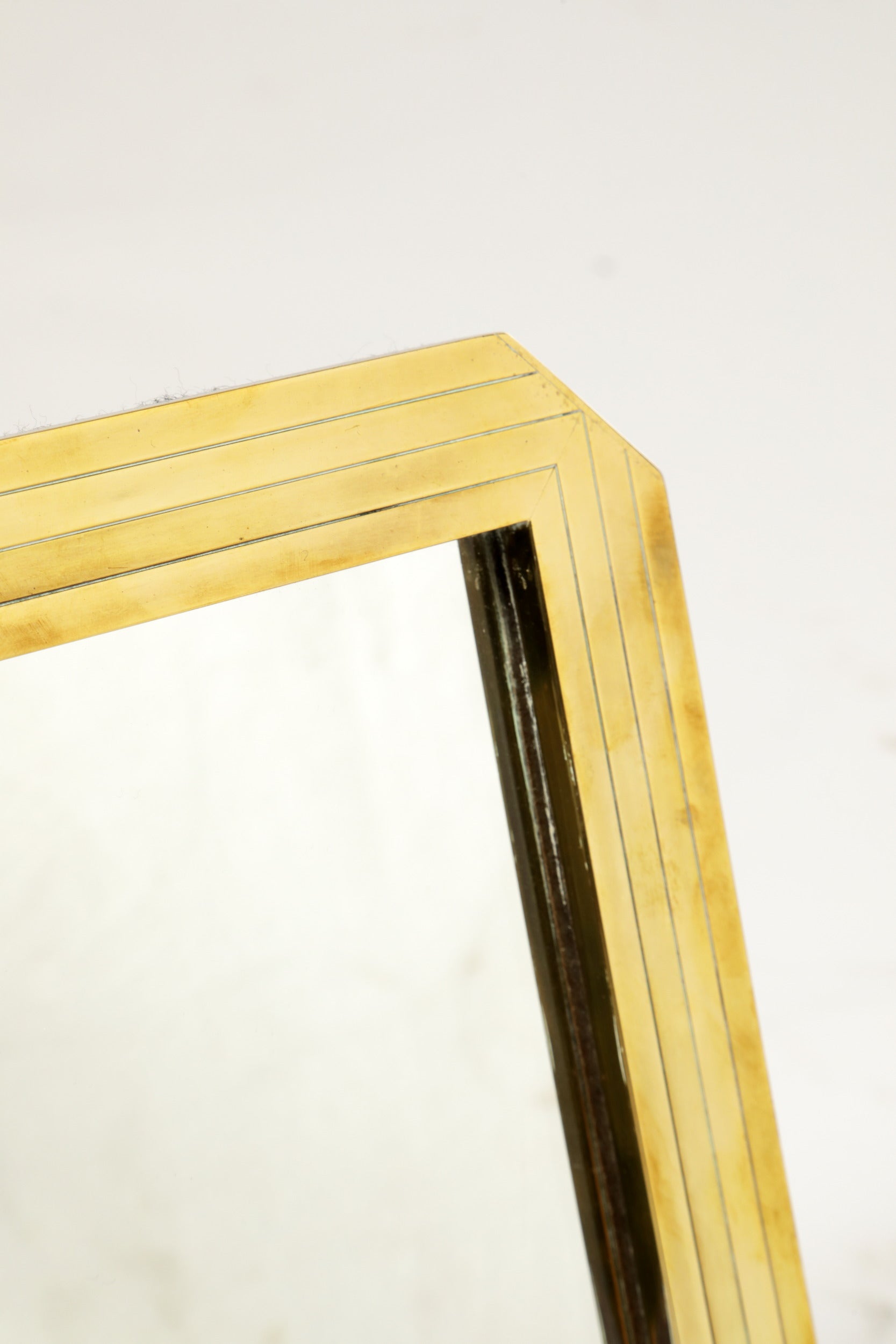1970s brass table mirror