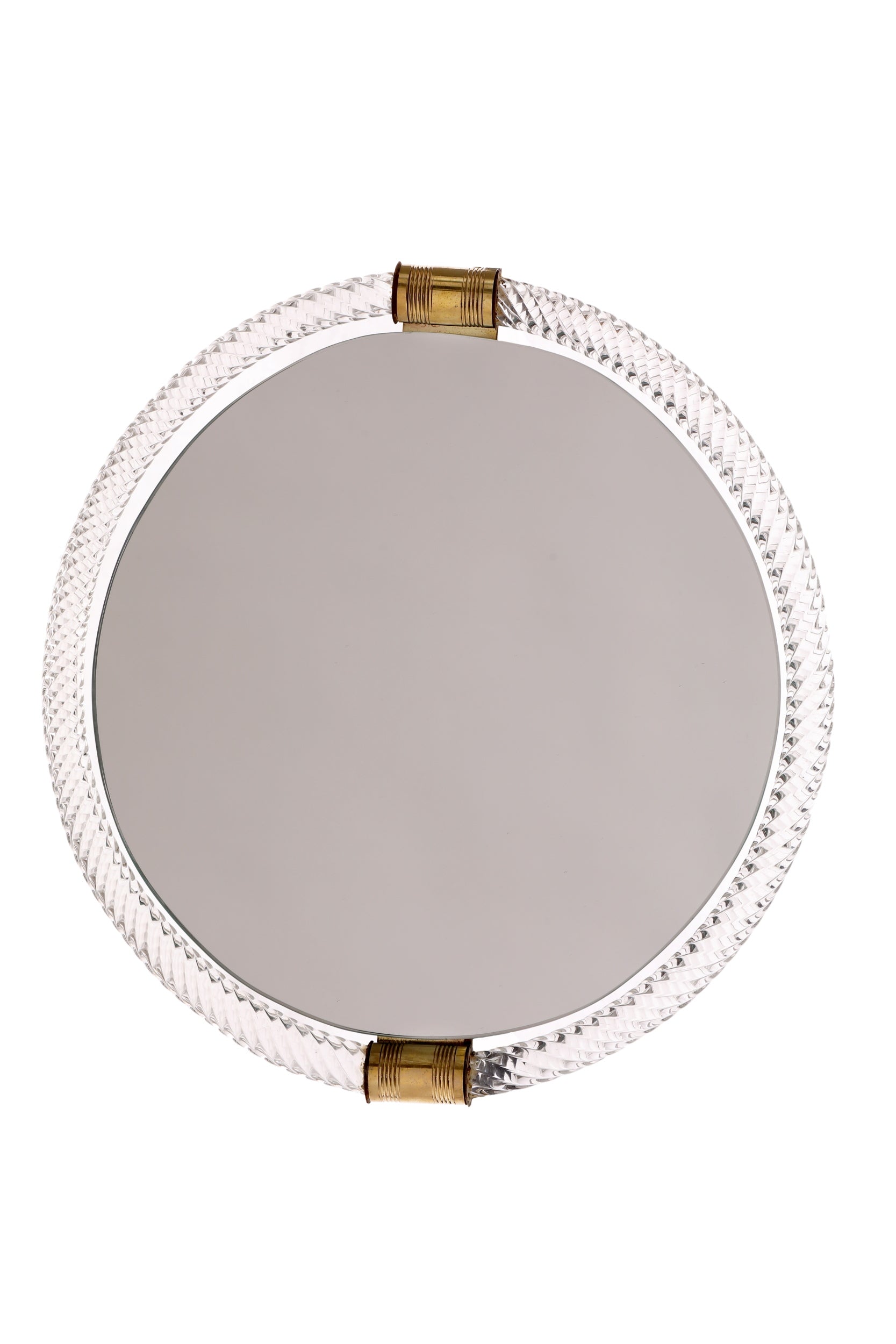 Specchio rotondo torchon vetro di Murano