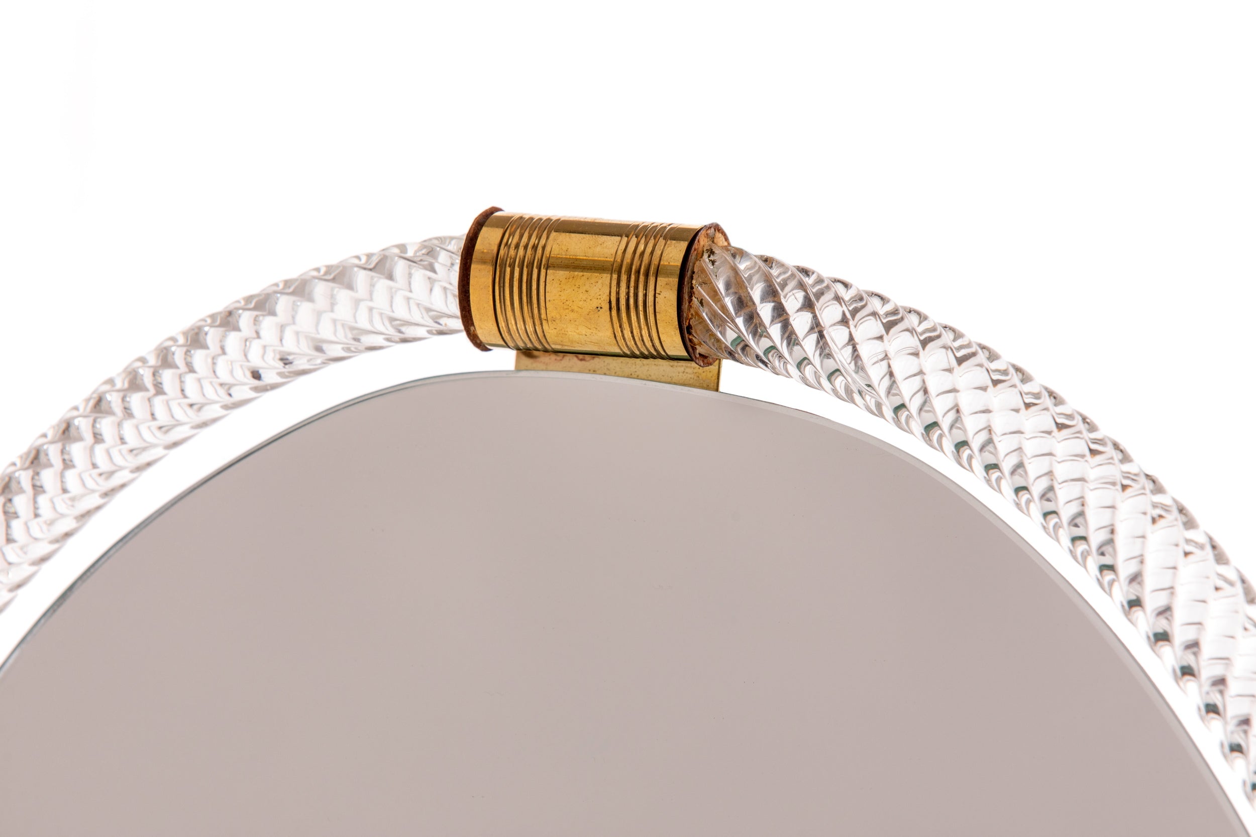 Murano glass torchon round mirror