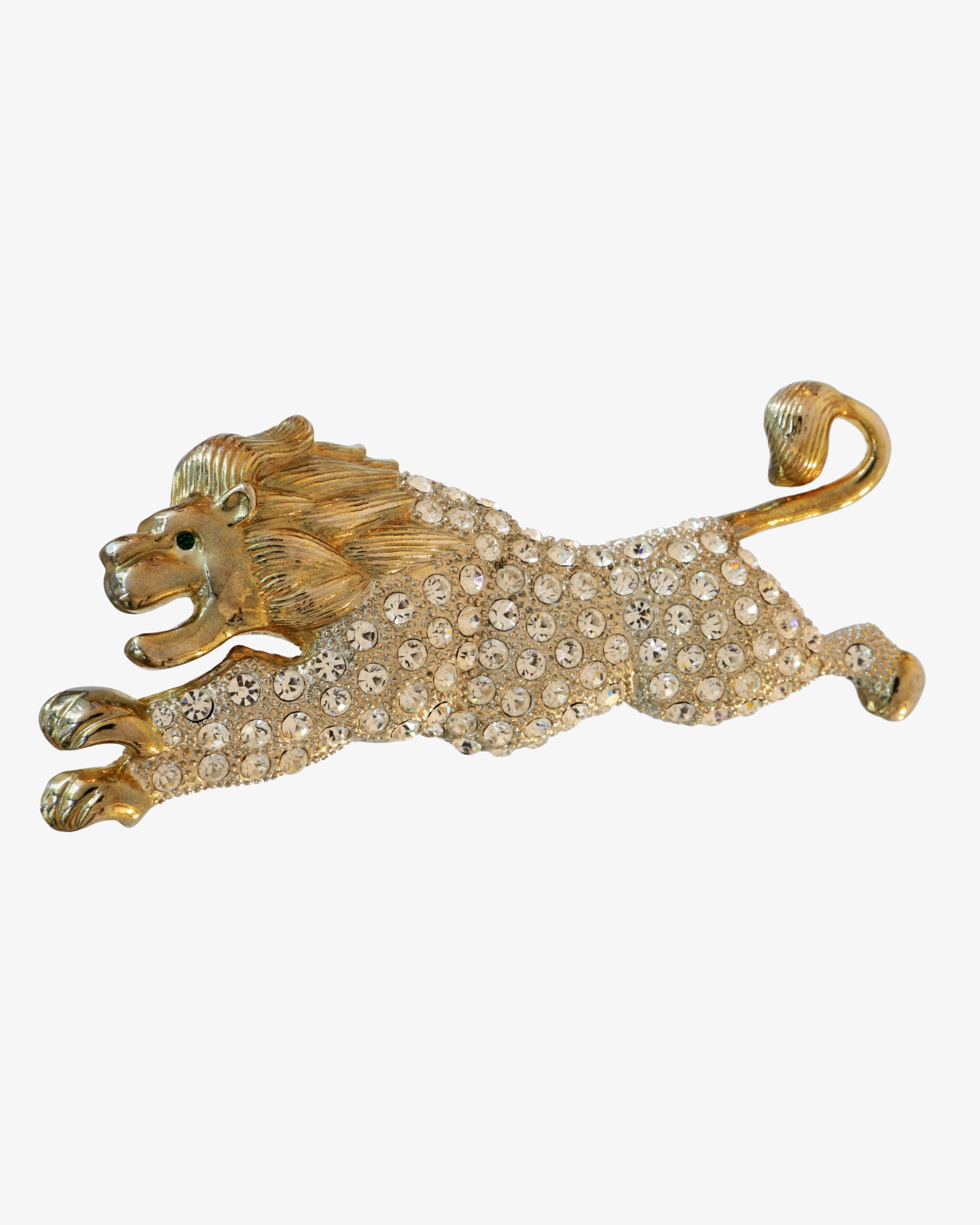 American Lion Rhinestone Brooch 50's