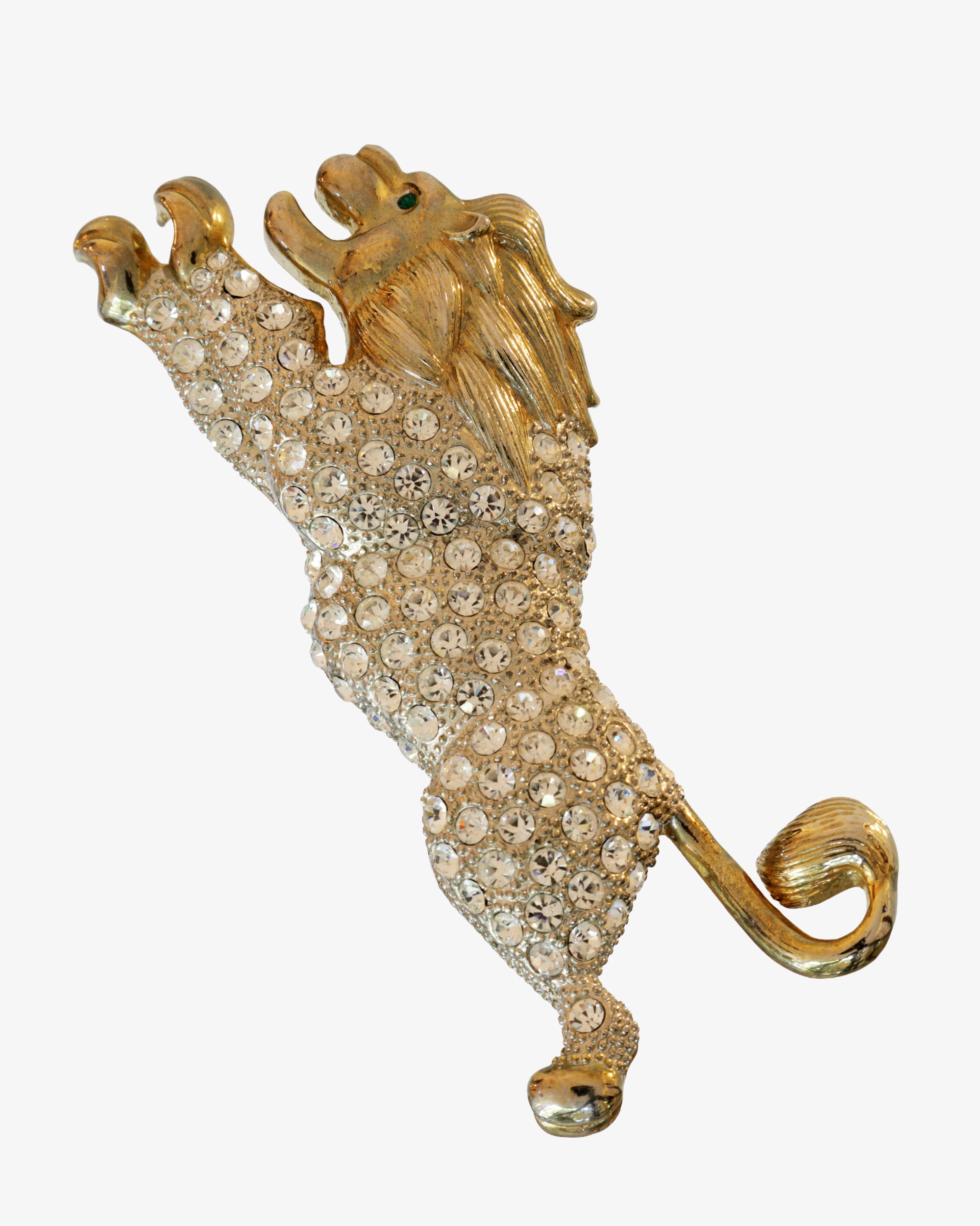 American Lion Rhinestone Brooch 50's