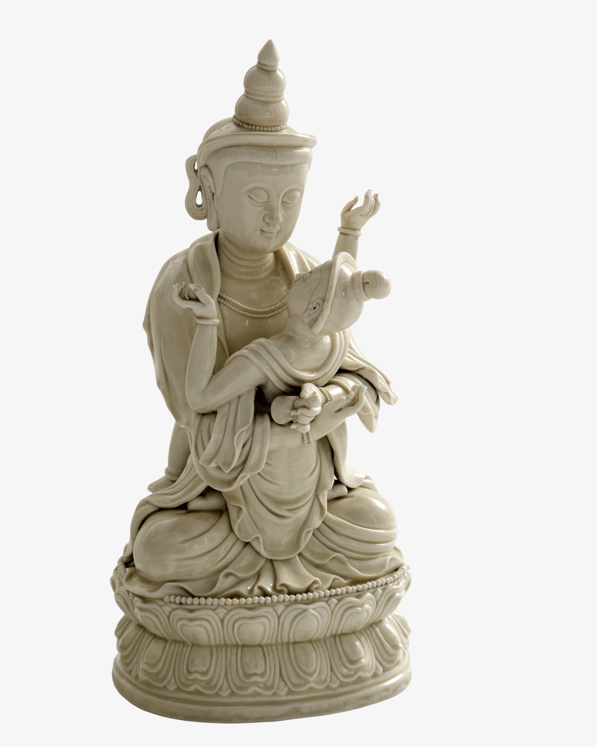 Statua Vajrasattva Shakti in porcellana bianca