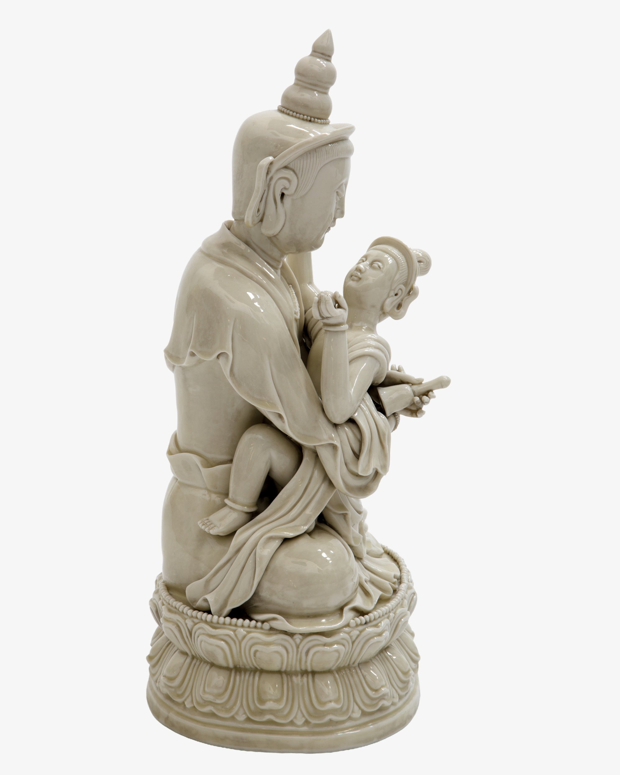 Statua Vajrasattva Shakti in porcellana bianca