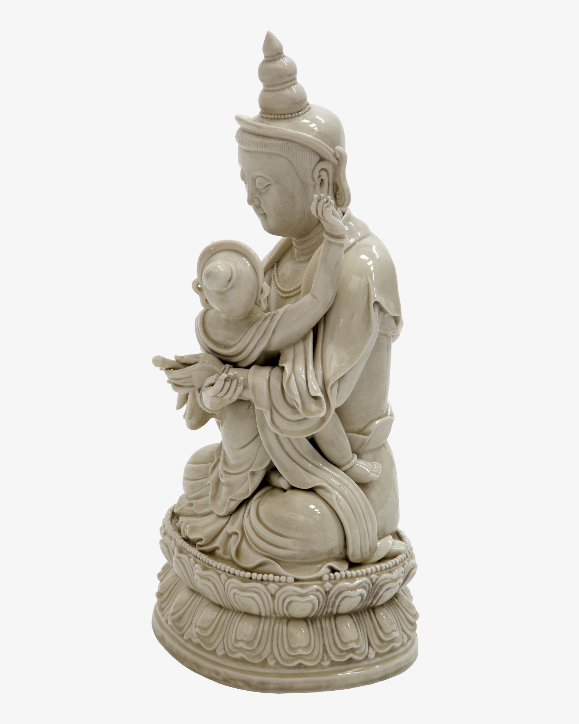 Statua Vajrasattva Shakti in porcellana bianca