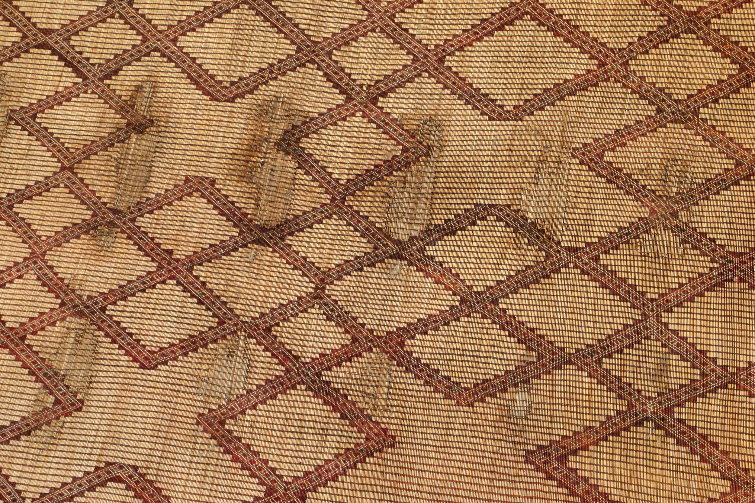 Moroccan mat from the 70s with red stripes 495 x 185