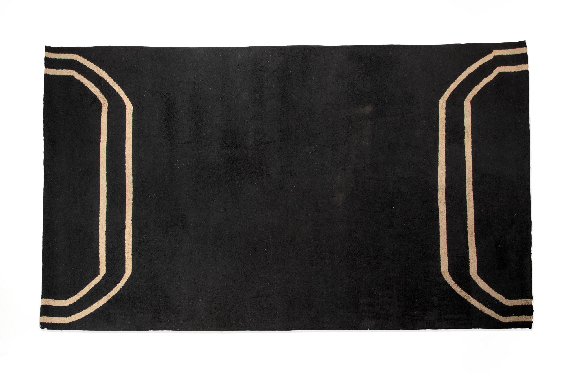 Black Deco carpet with ivory lines