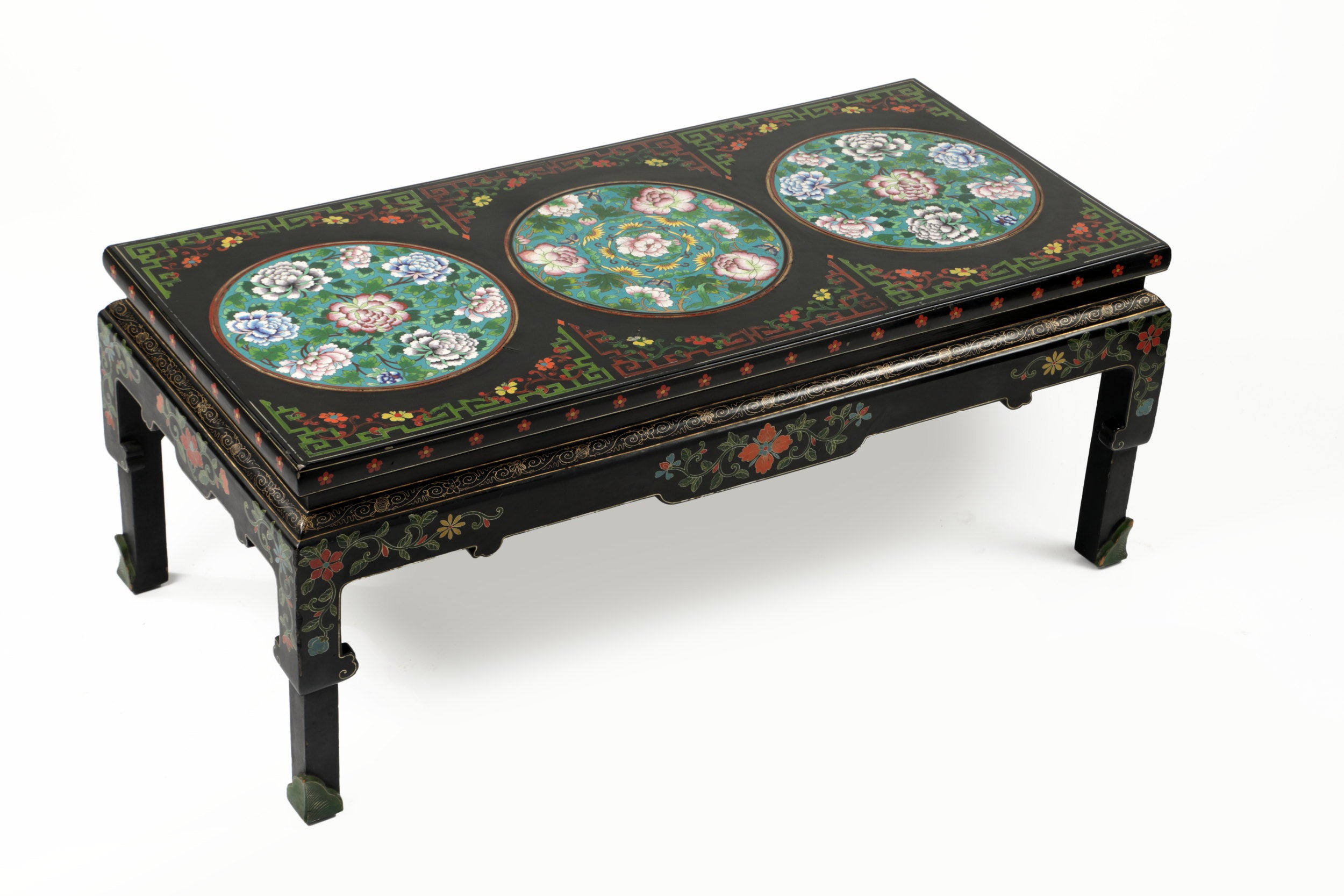 Cloisonne lacquered table, early 20th century