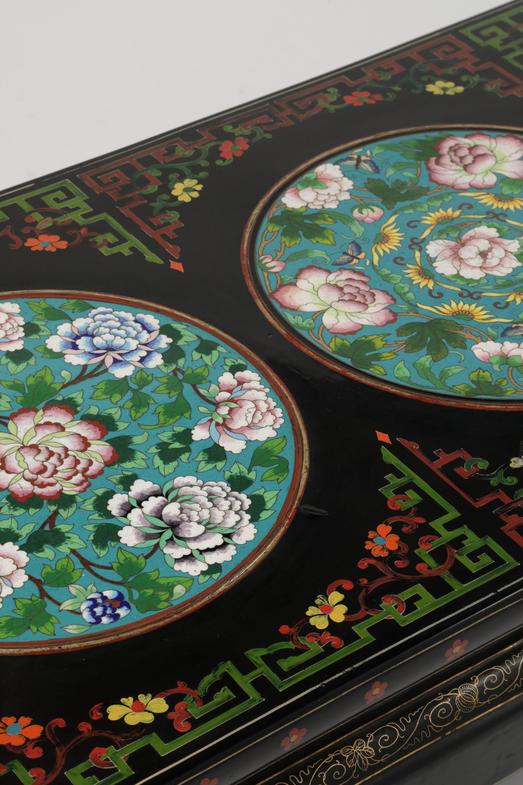 Cloisonne lacquered table, early 20th century