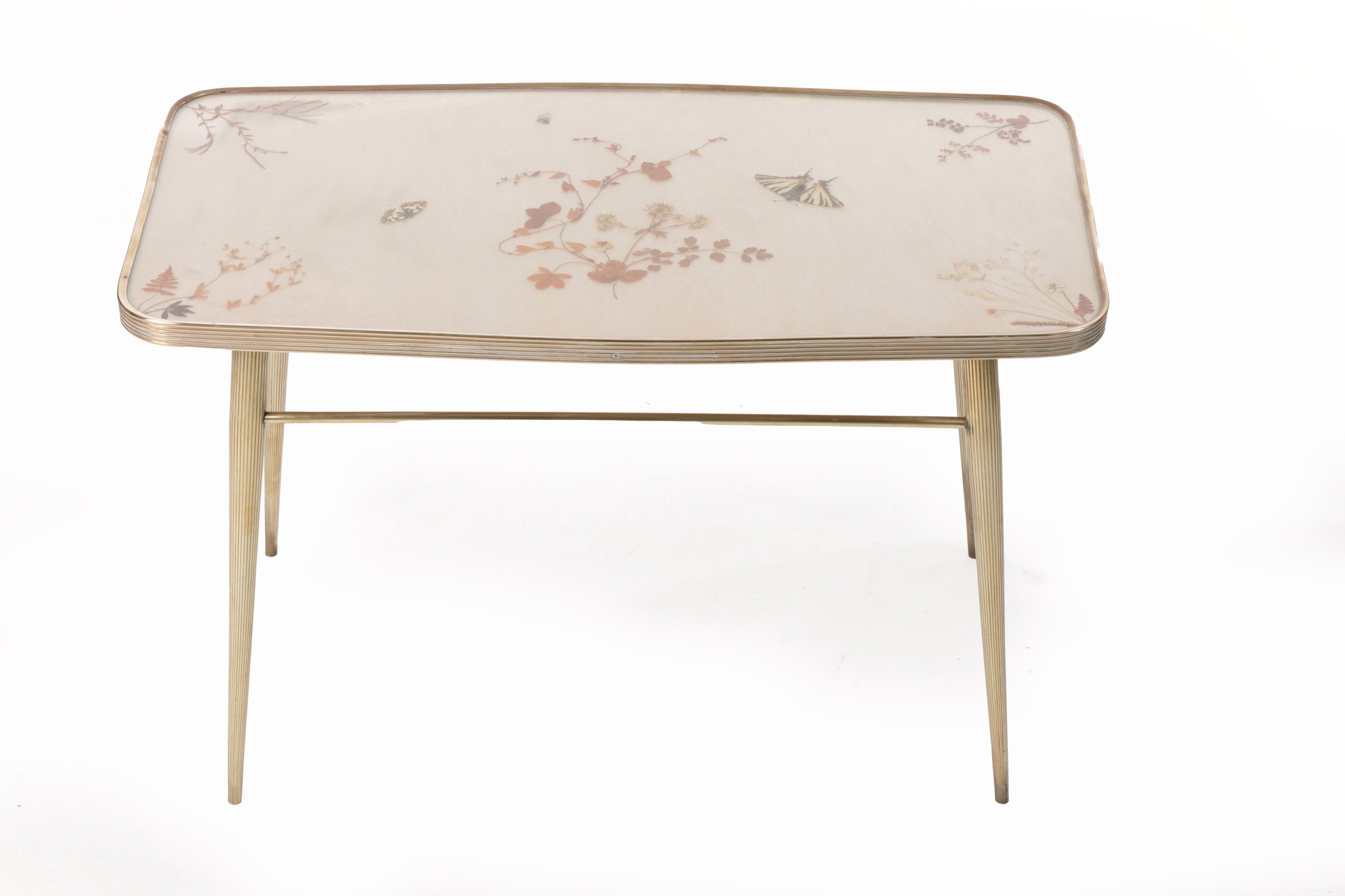 50's brass table with butterfly top