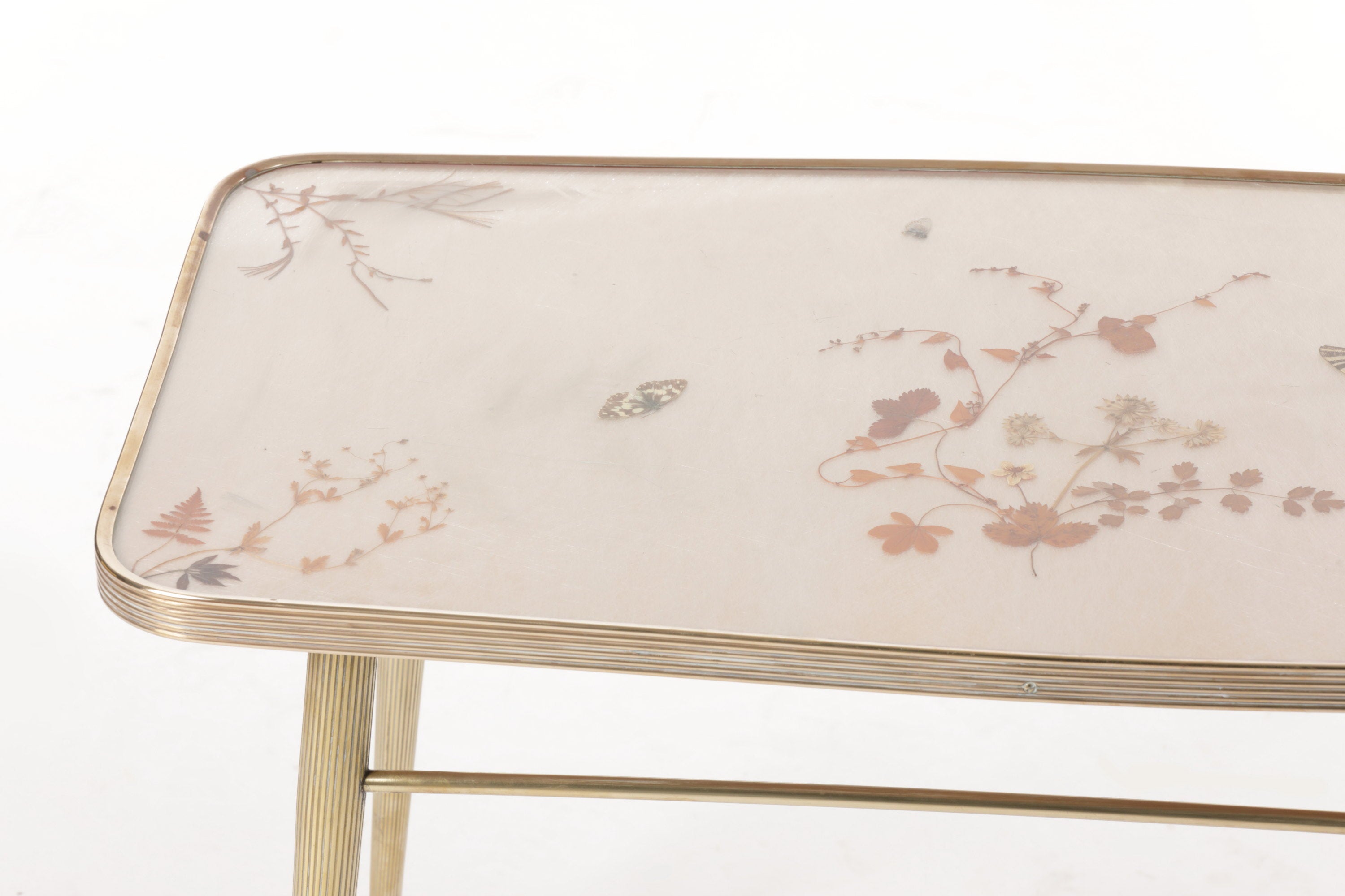 50's brass table with butterfly top