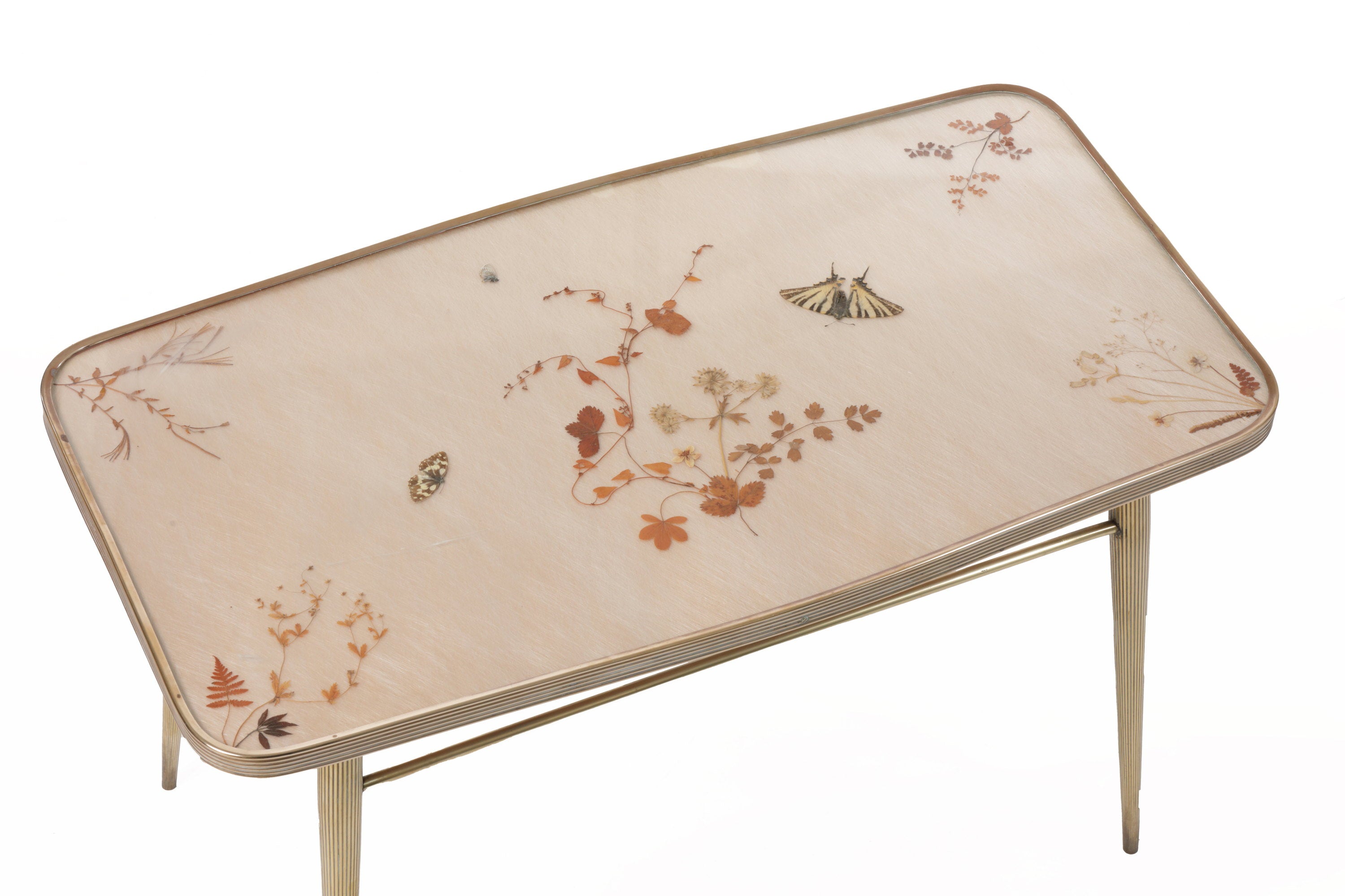 50's brass table with butterfly top