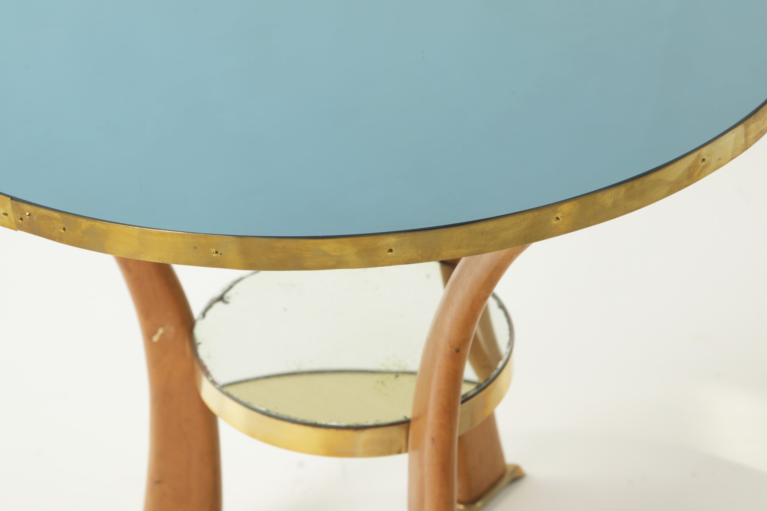 Round mirrored table from the 60s attributed to Cesare Lacca