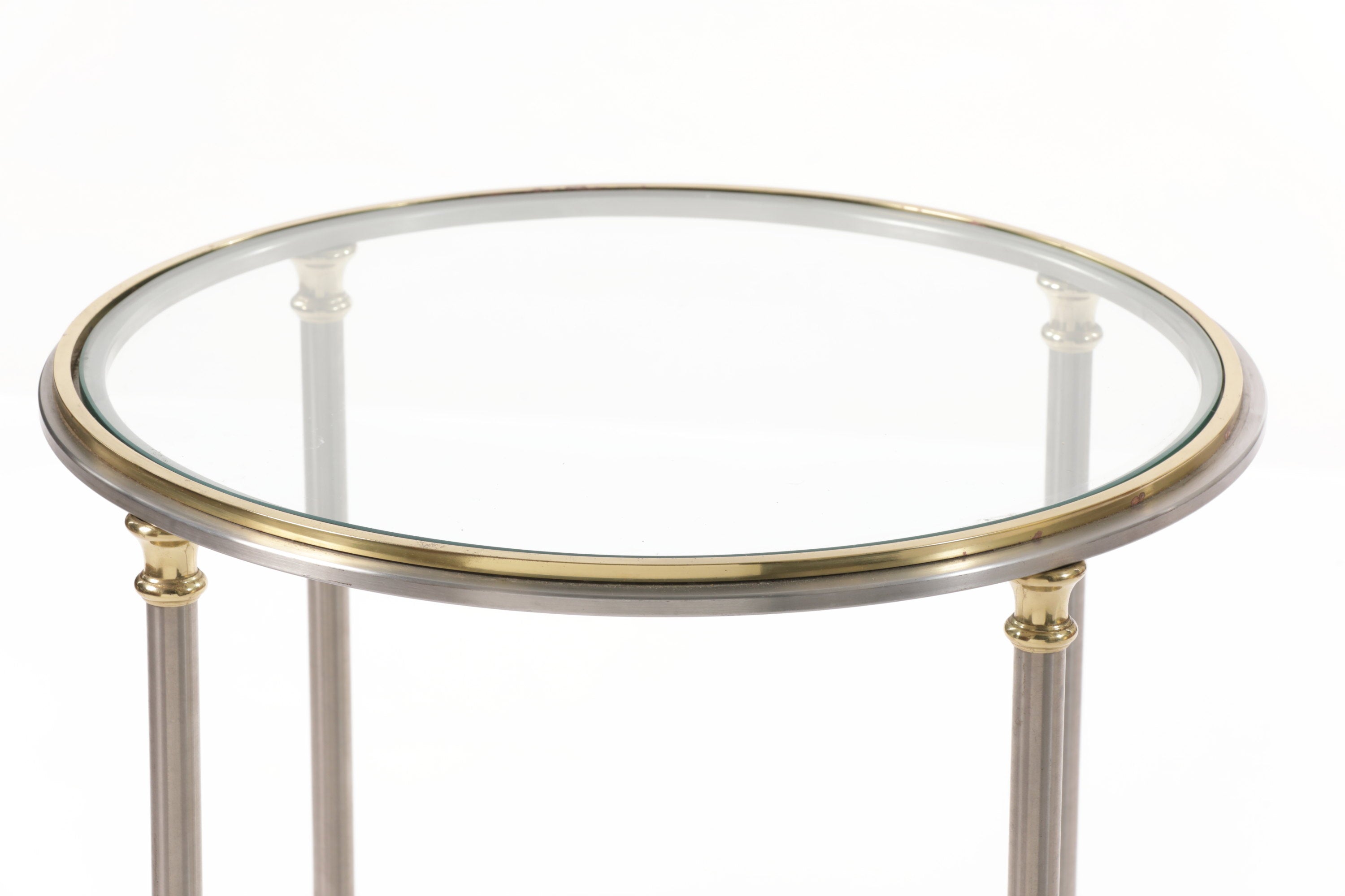 Round table 70s brass and steel