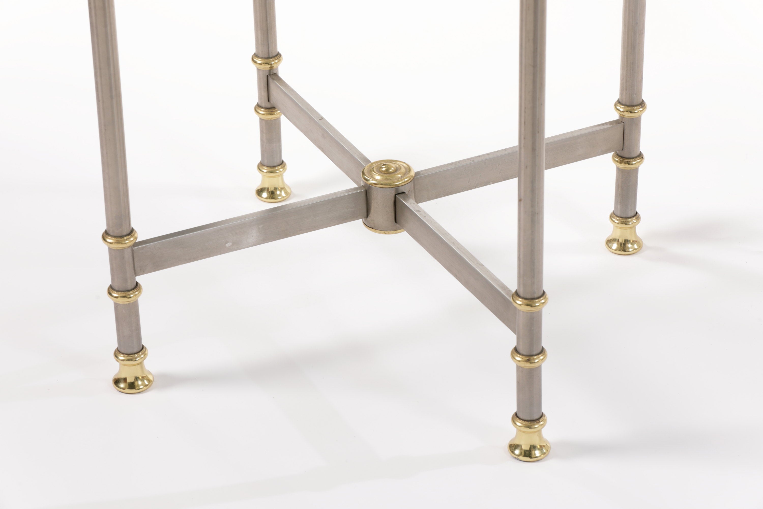 Round table 70s brass and steel